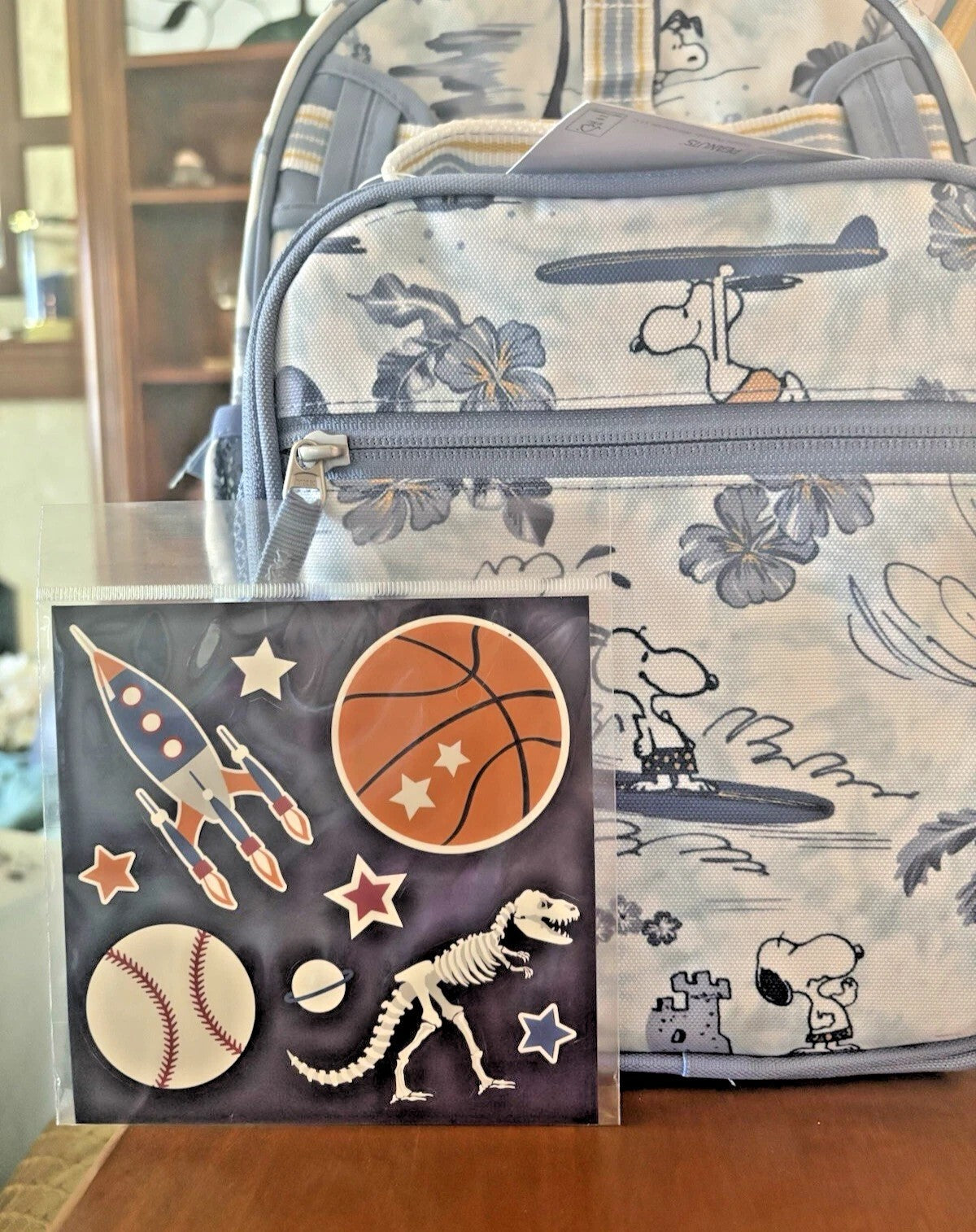 Pottery barn Snoopy school LUNCH BOX Bag Disney peanuts set Kids travel pre-k  /