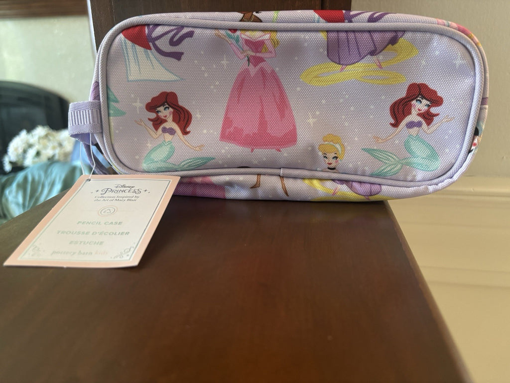Pottery Barn School DISNEY Princess pencil bag gift Cinderella Belle Ariel -