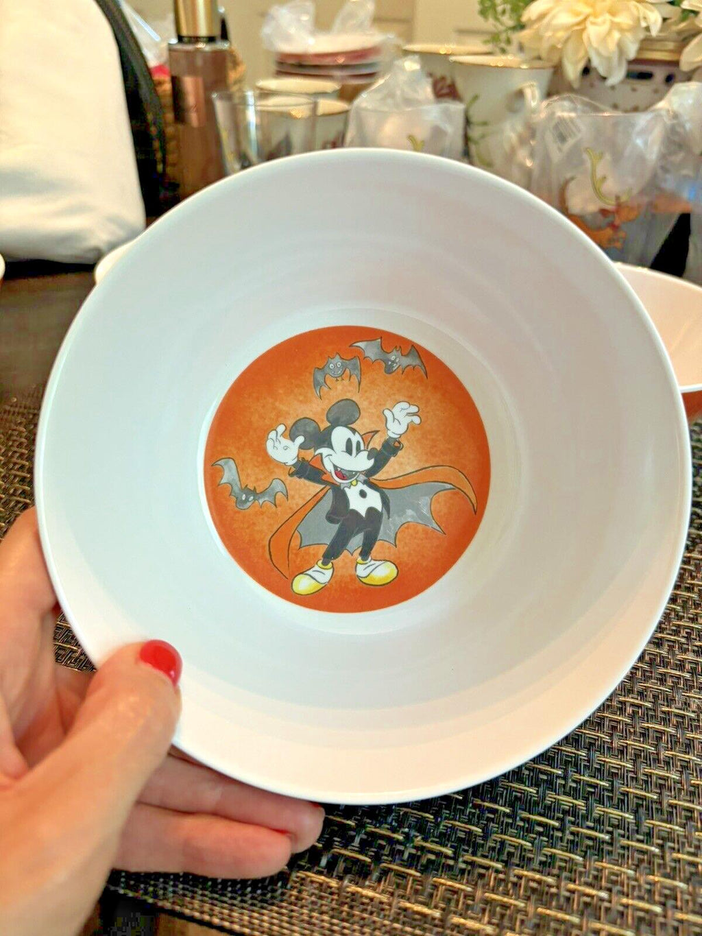 Disney Pottery Barn Mickey Mouse holiday Bowl Halloween party school kids new -