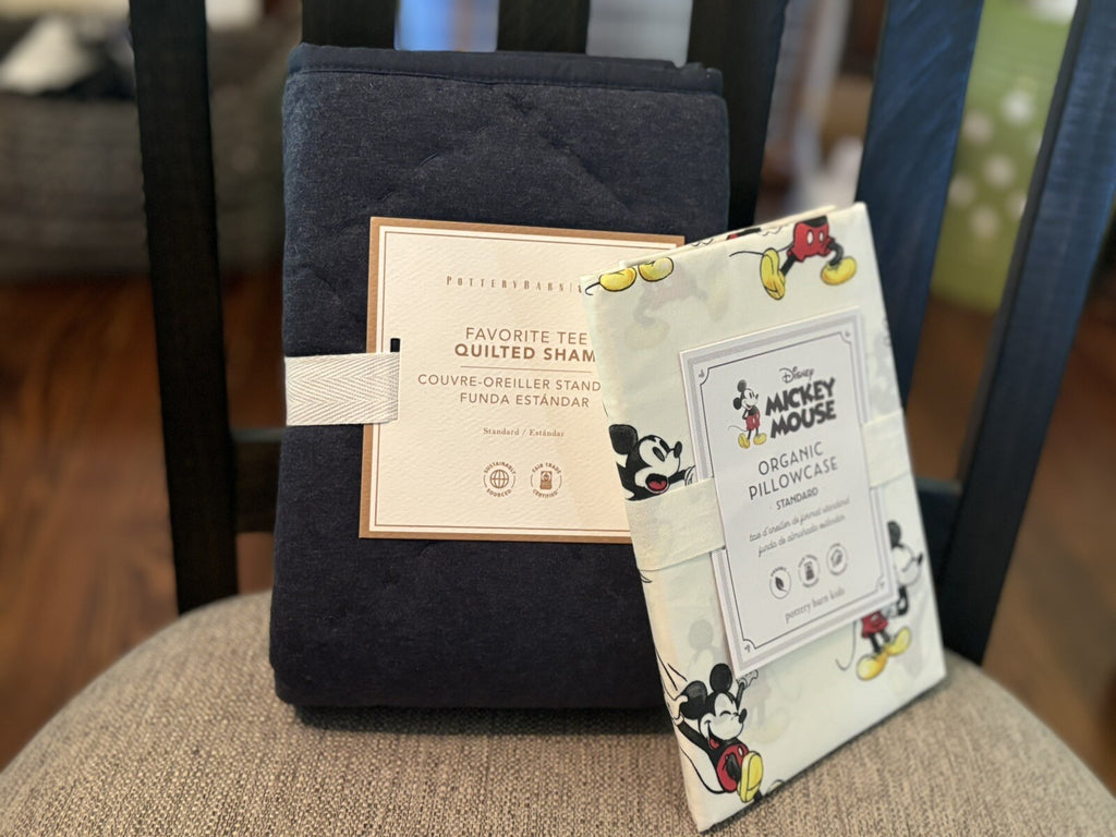 Pottery Barn Disney Mickey Mouse? PILLOWCASE +SHAM holiday Peanuts kid SET 2 \
