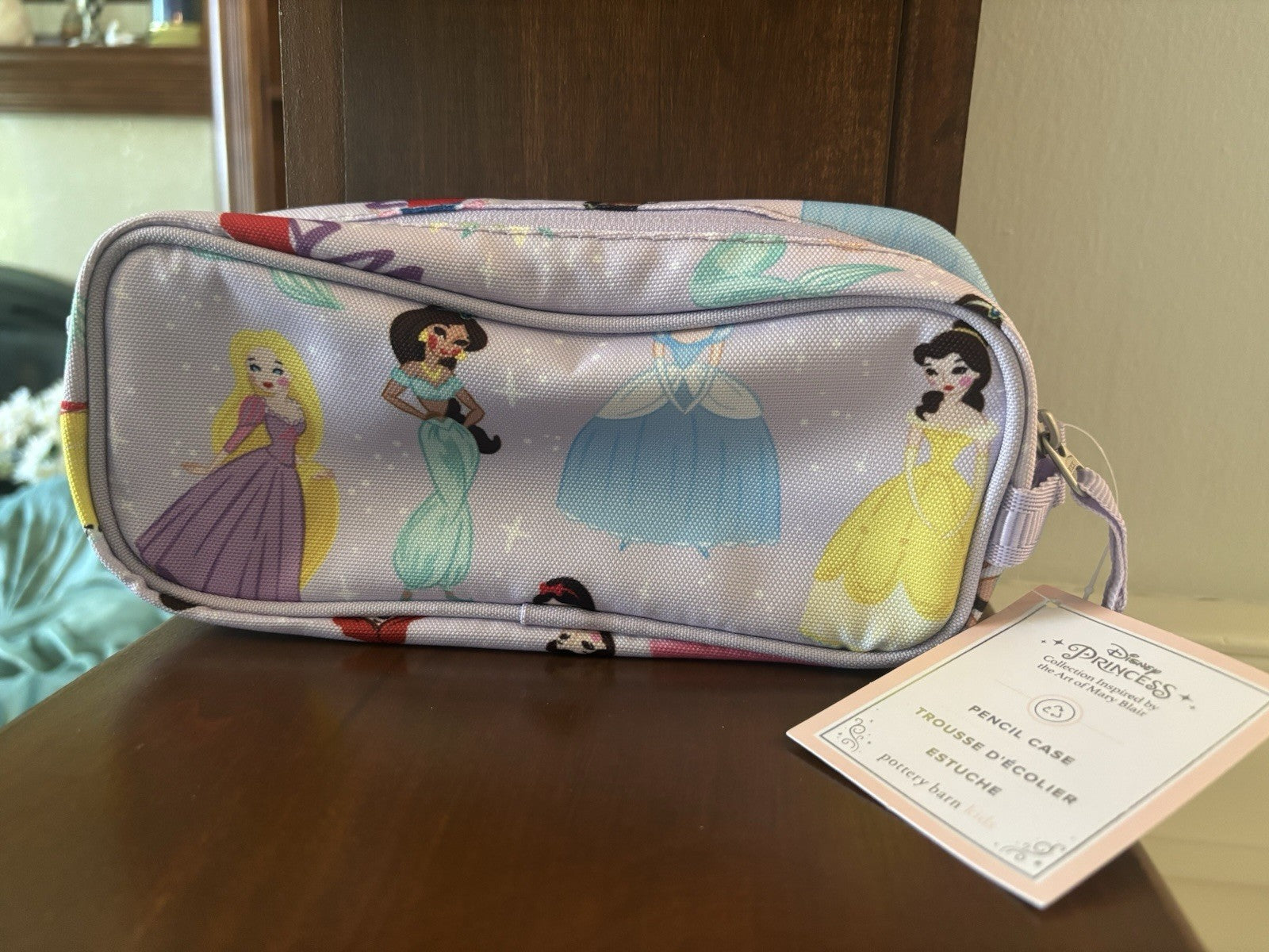 Pottery Barn School DISNEY Princess pencil bag gift Cinderella Belle Ariel -