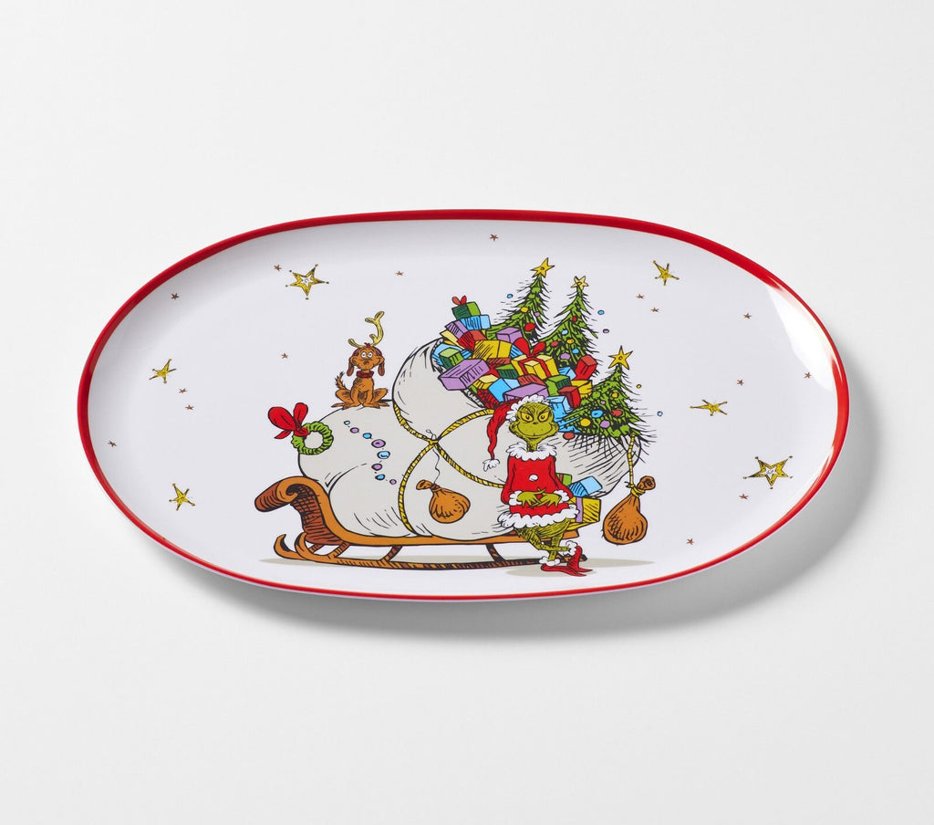 Pottery Barn GRINCH PLATTER Holiday Tray party Dr Seuss Christmas plate Disney o