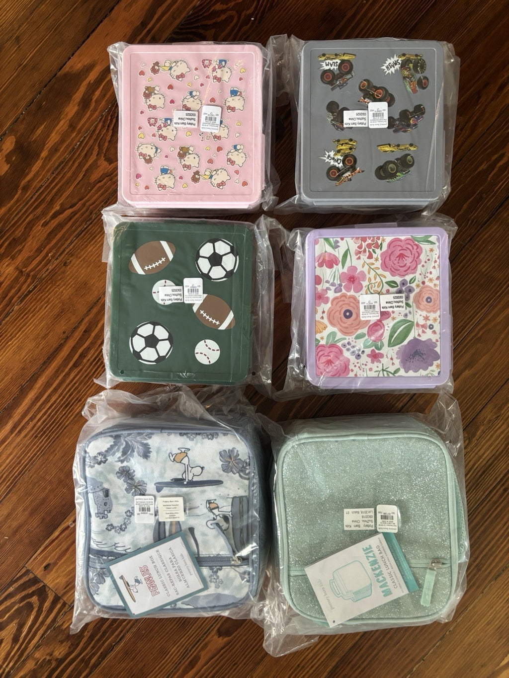 Pottery barn school LUNCH BOX+BENTO+UTENSIL SET travel hot wheels floral Kitty
