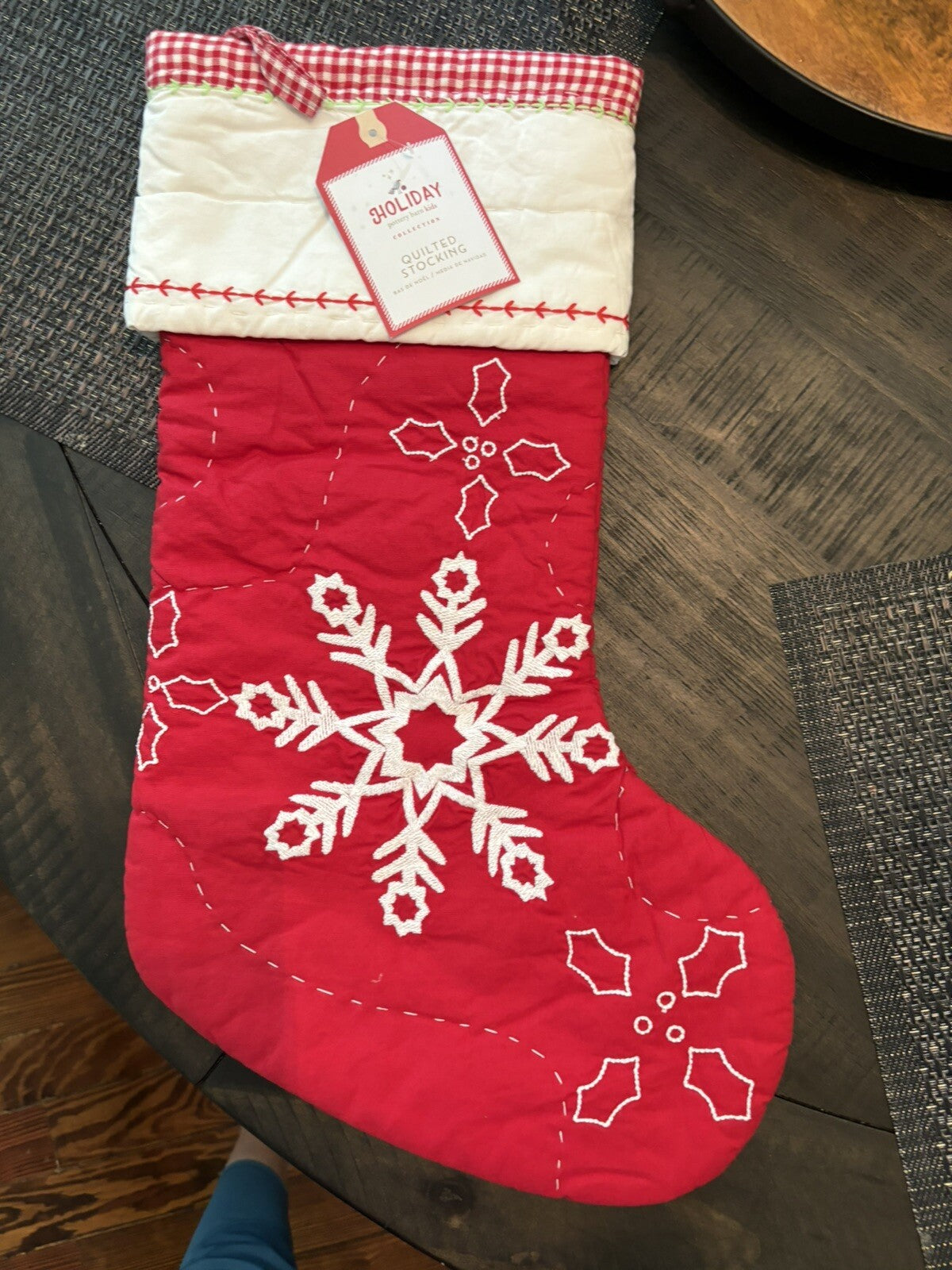 Pottery Barn Holiday Christmas stocking gift party Snowflake school kid Disney =