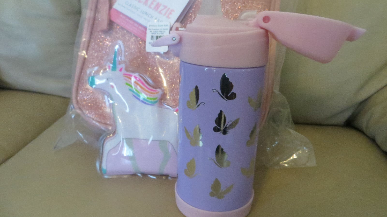 Pottery Barn School Disney LUNCH BOX+  WATER BOTTLE Rainbow gift birthday gift n