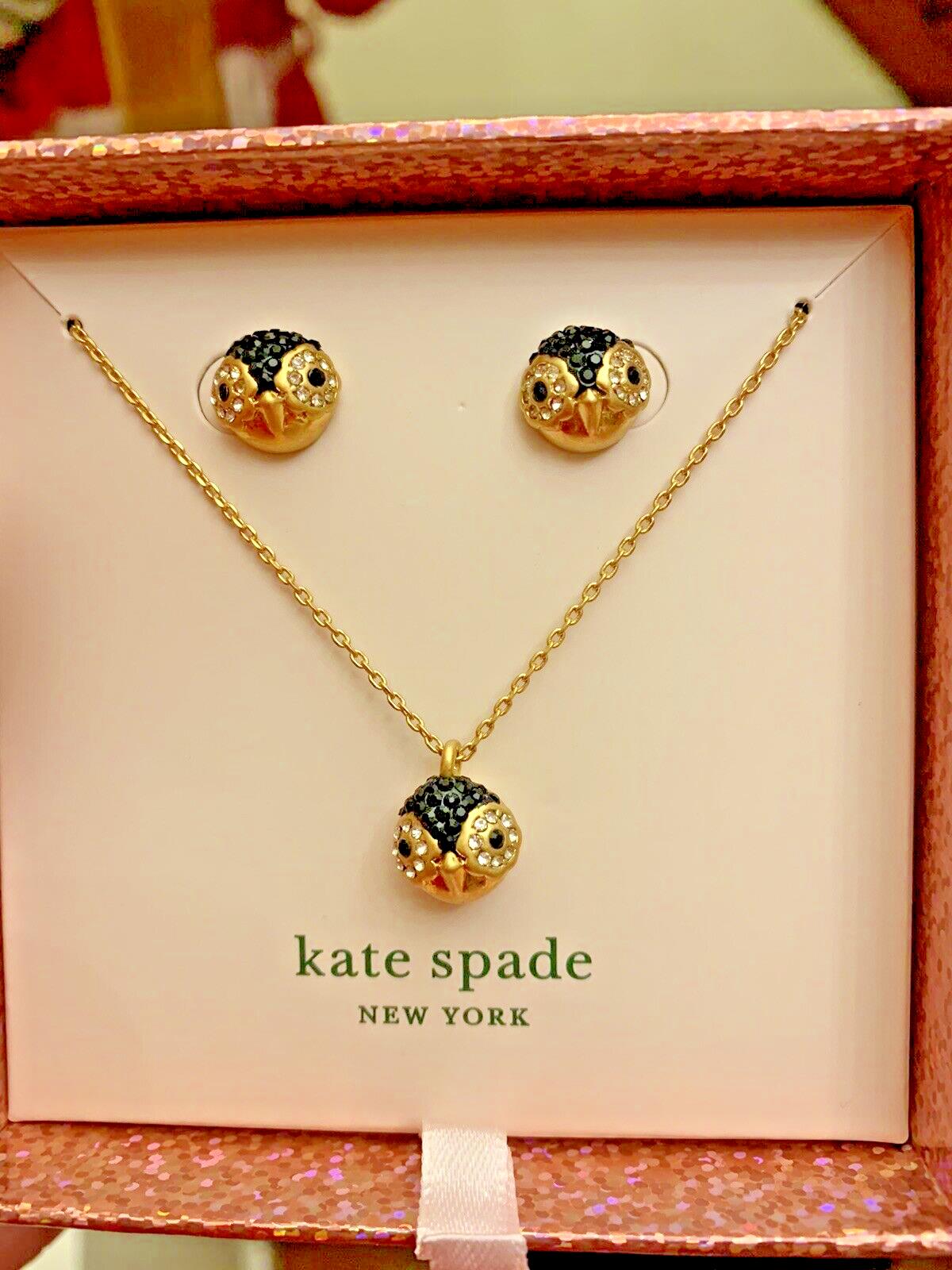 Disney Kate Spade Earrings + Necklace HOLIDAY gift PENGUIN party gift  $115 \