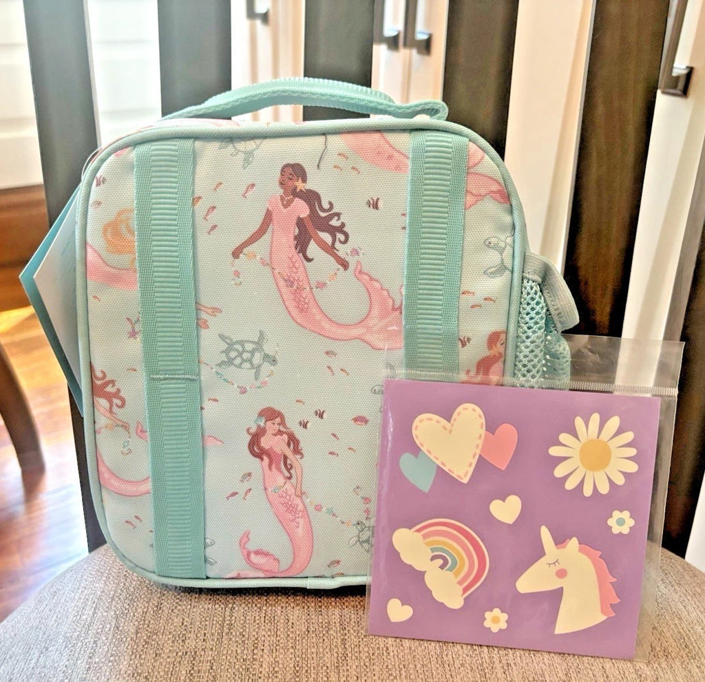 Pottery barn school LUNCH BOX+BENTO+UTENSIL SET travel hot wheels floral Kitty