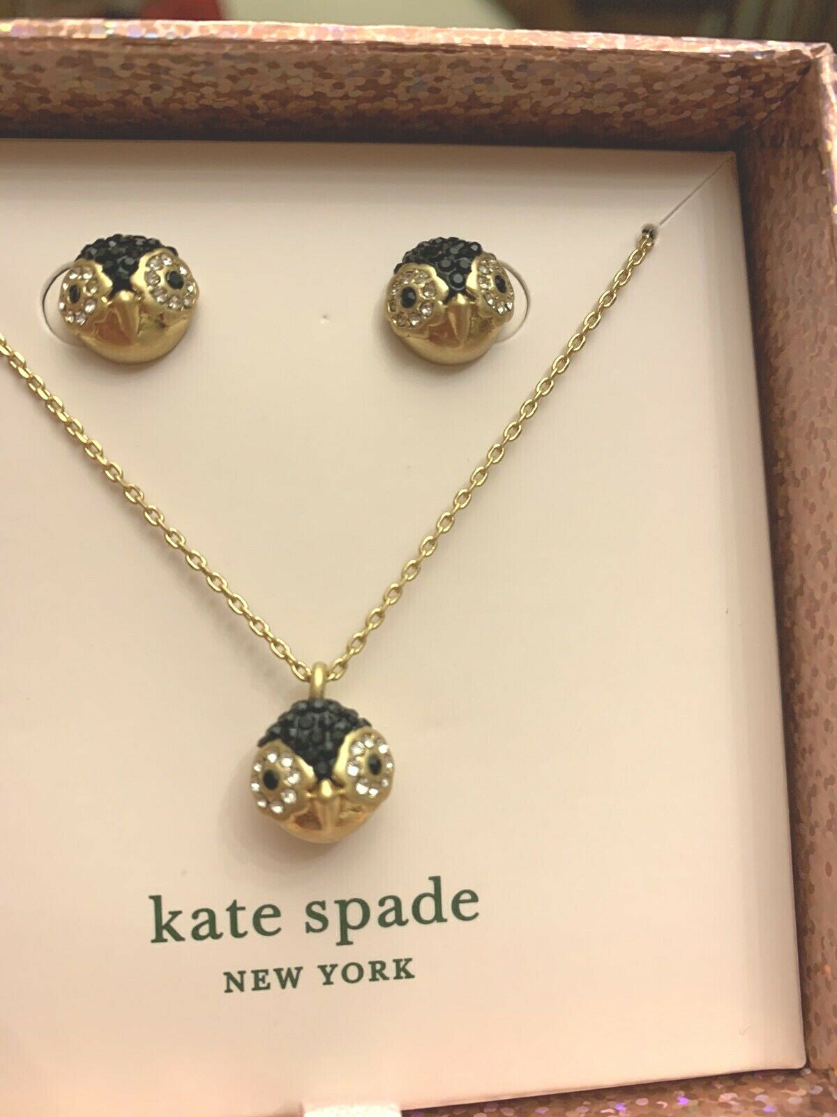 Disney Kate Spade Earrings + Necklace HOLIDAY gift PENGUIN party gift  $115 \