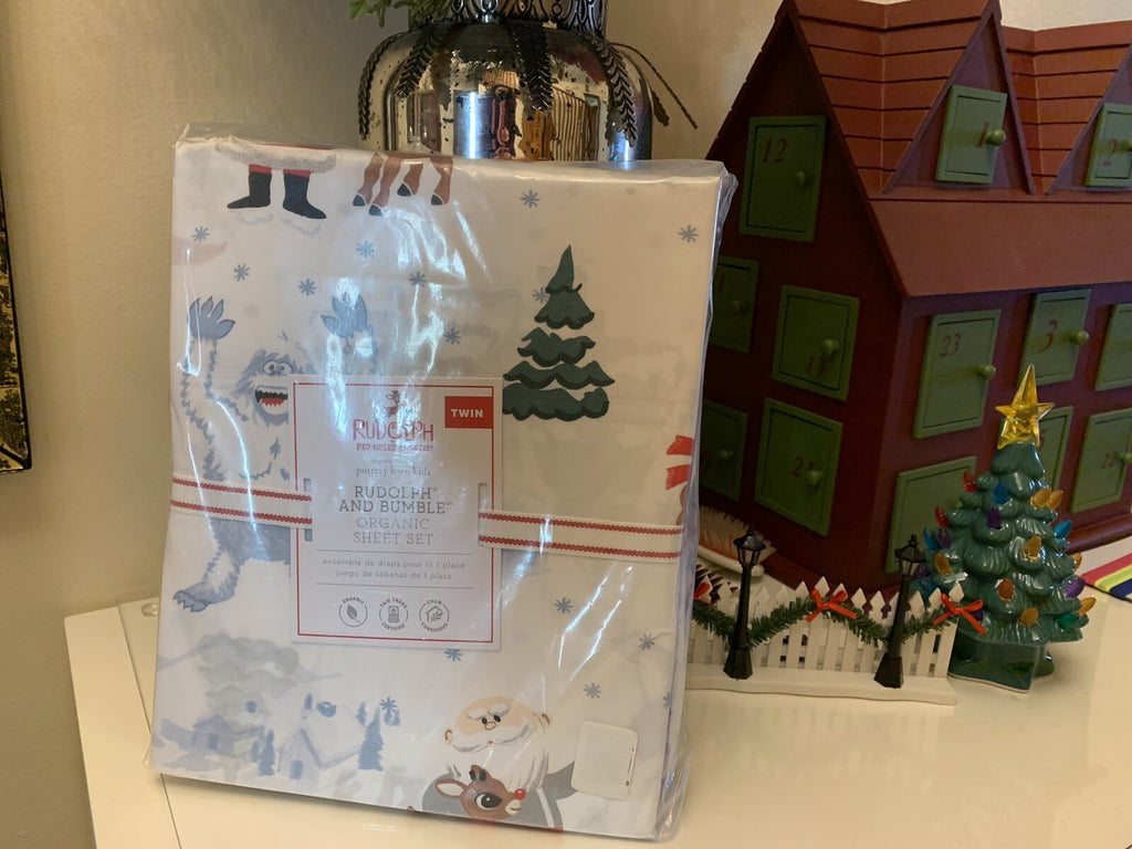 Pottery Barn Bumble Rudolph Reindeer holiday Christmas SHEET SET TWIN kid gift [