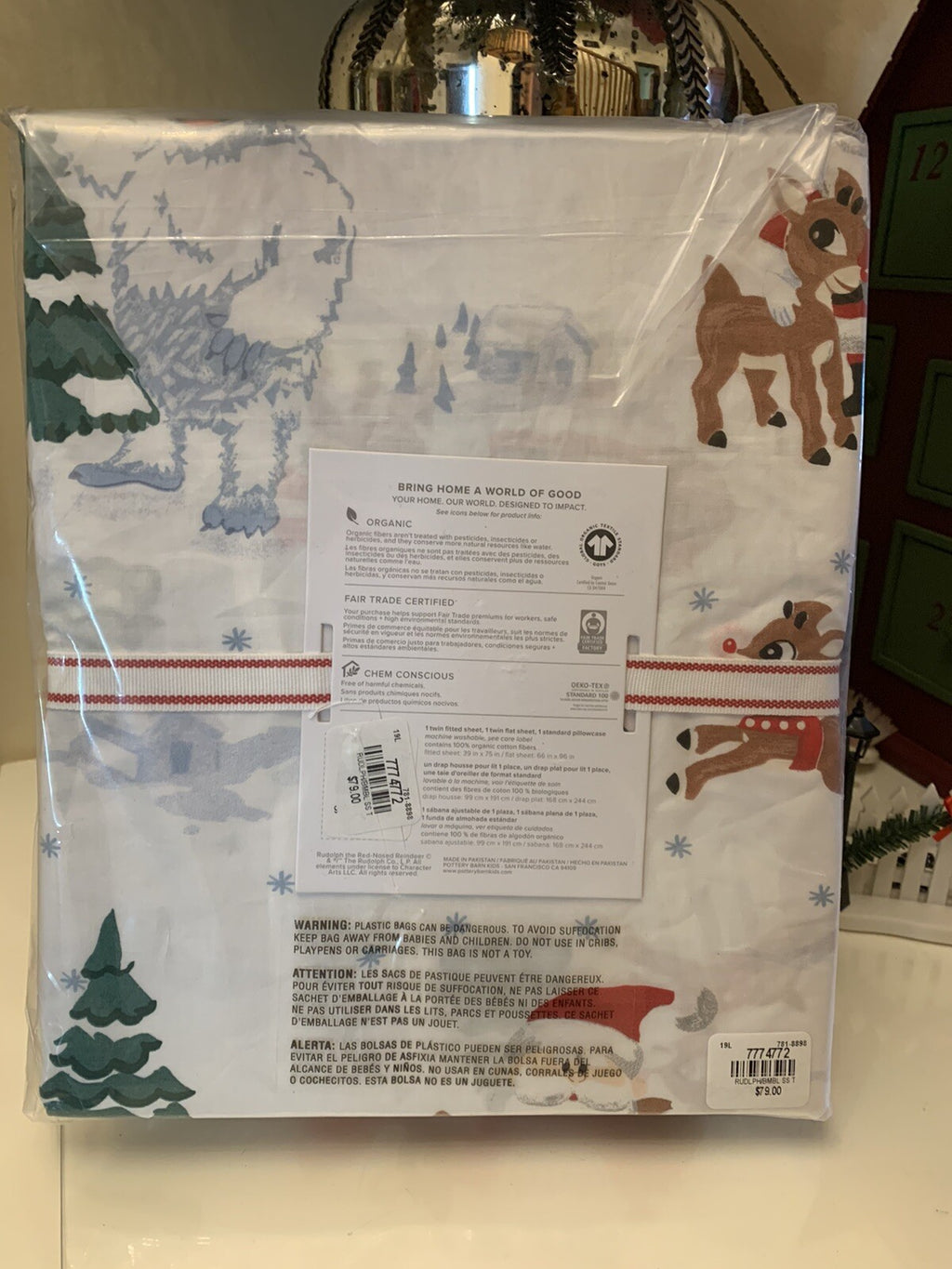Pottery Barn Bumble Rudolph Reindeer holiday Christmas SHEET SET TWIN kid gift [
