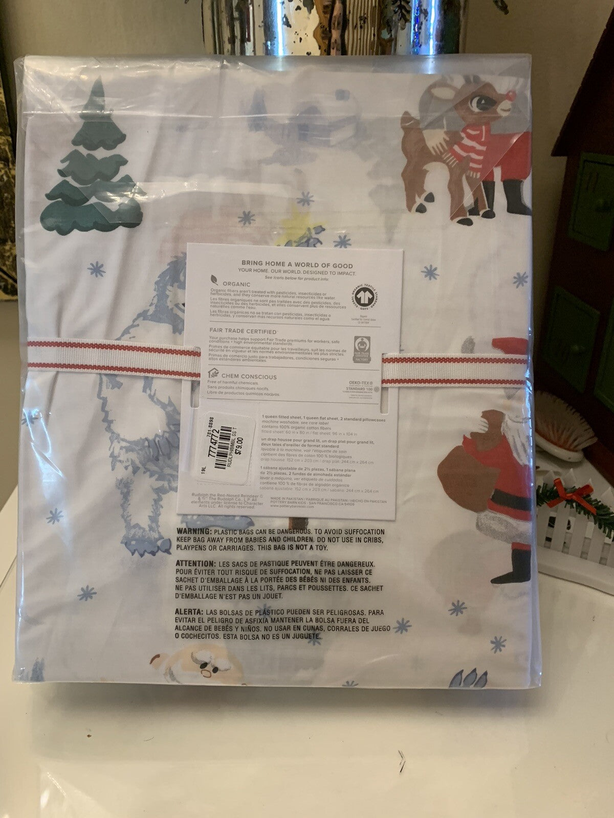 Pottery Barn Bumble Rudolph Reindeer holiday Christmas SHEET SET TWIN kid gift [
