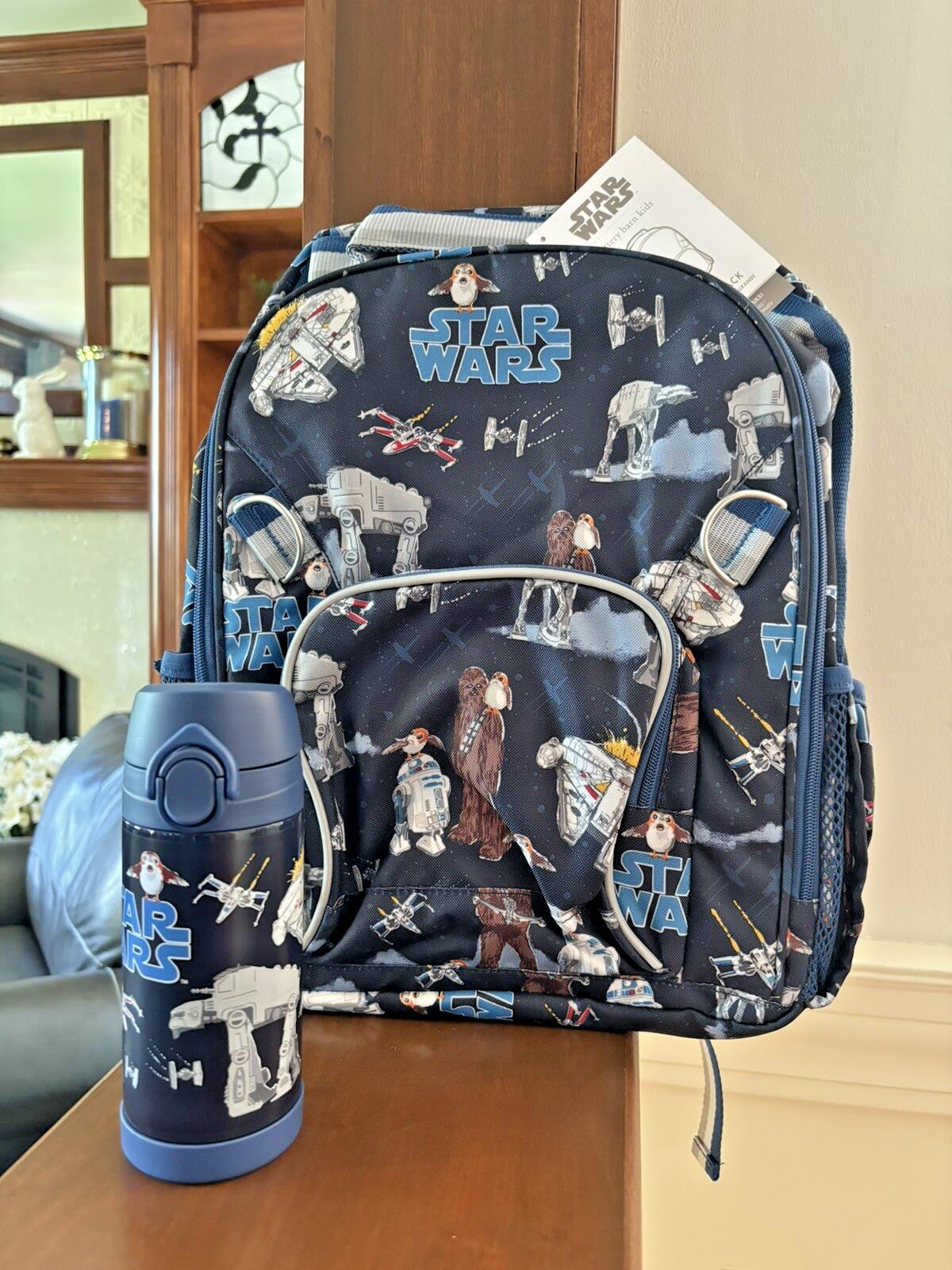 School Pottery barn DISNEY STAR WARS BACKPACK WATER Solo Grogu Droid Travel ./