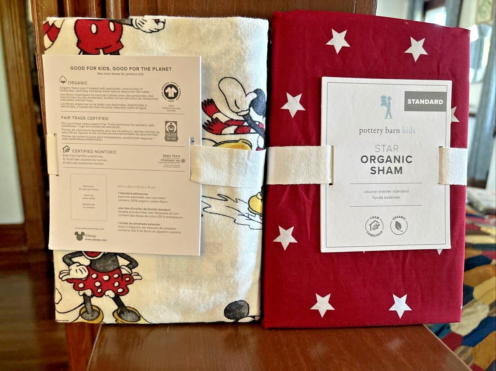 Disney Mickey Mouse Pottery Barn Christmas peanuts Pillowcase Holiday Bed SET 2a