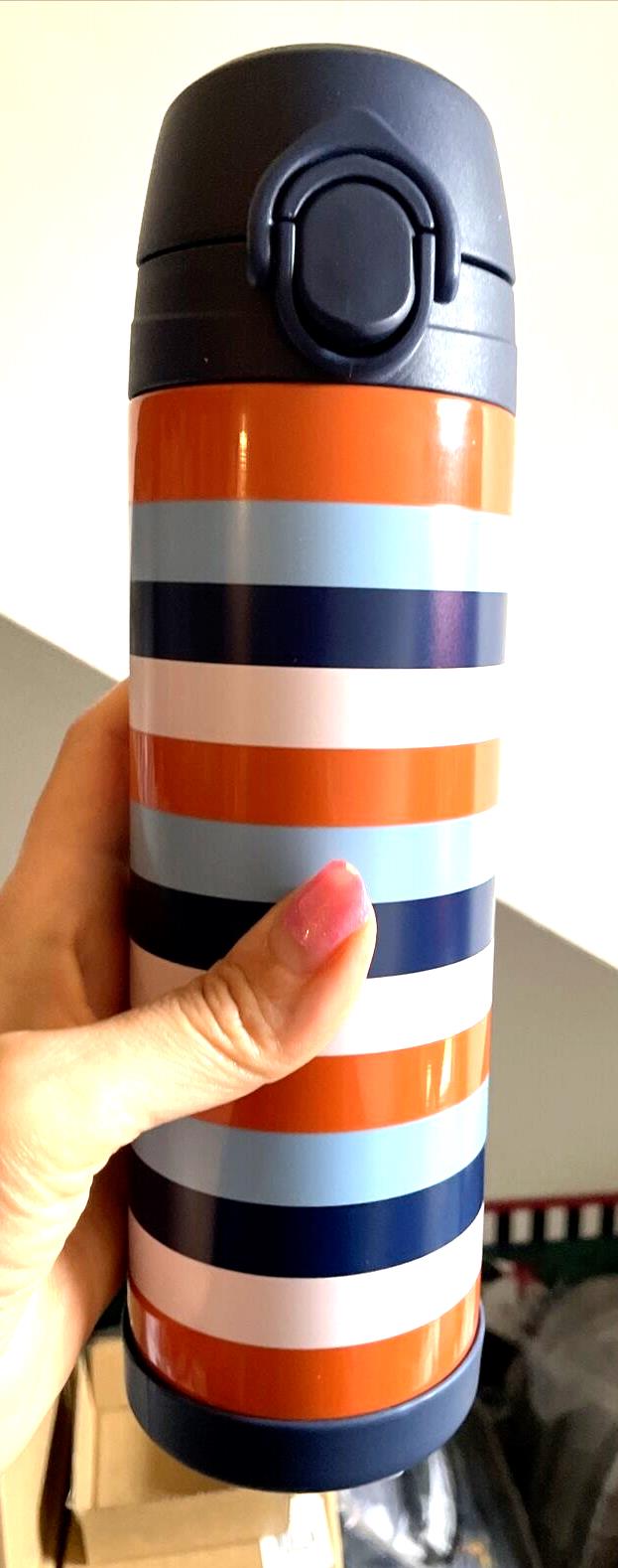 Pottery barn School Disney Lunch WATER BOTTLE LARGE Stripe Travel gift boy NEW [
