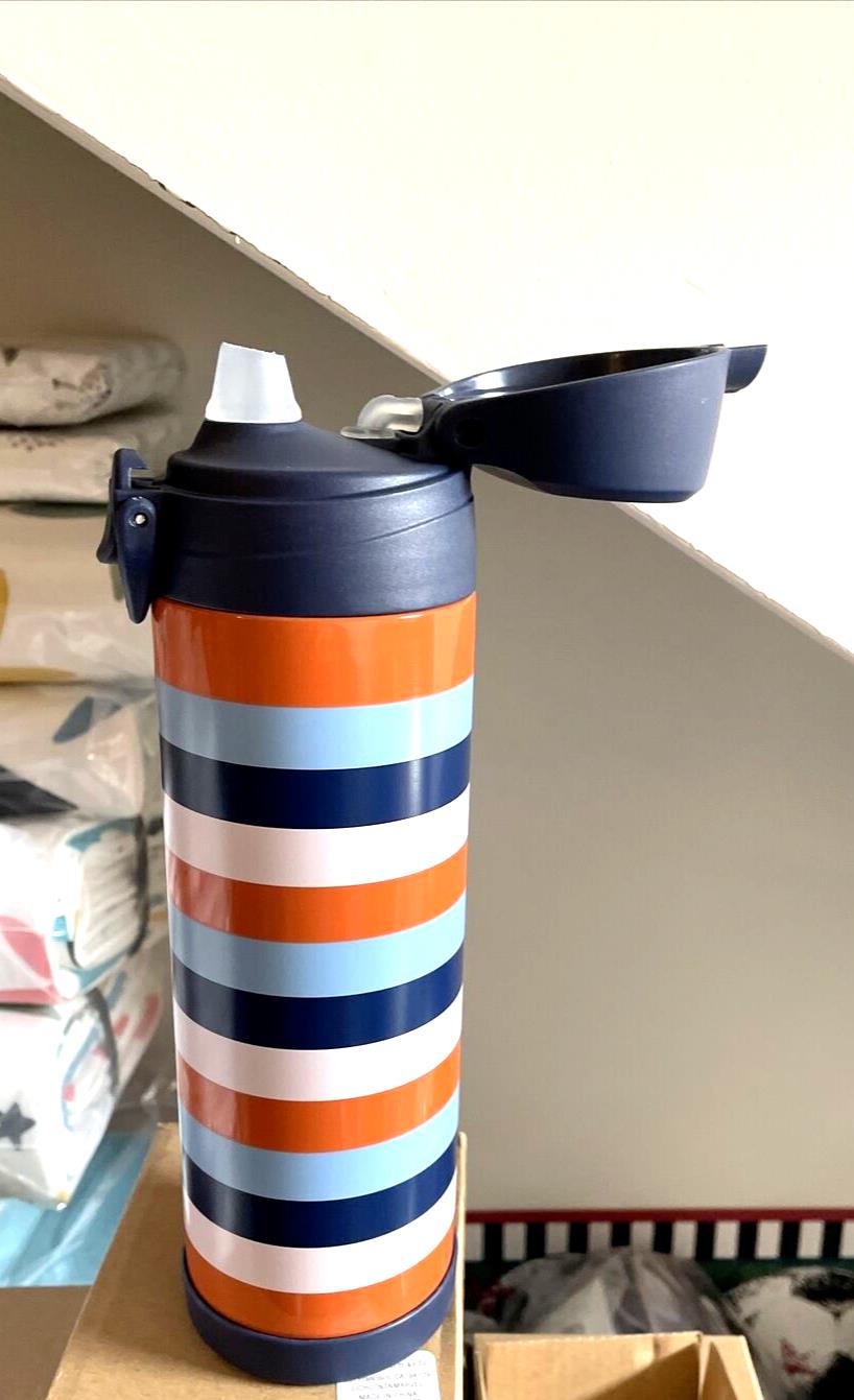 Pottery barn School Disney Lunch WATER BOTTLE LARGE Stripe Travel gift boy NEW [