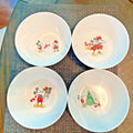 Pottery Barn Mickey Mouse Disney holiday Bowl School Christmas party kid SET 4 [