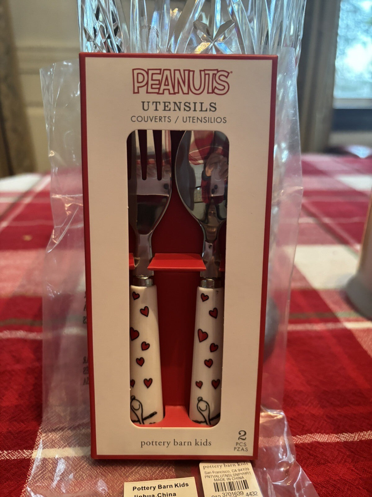 school Pottery barn snoopy disney peanuts lunch heart party utensil kid ?? dog `