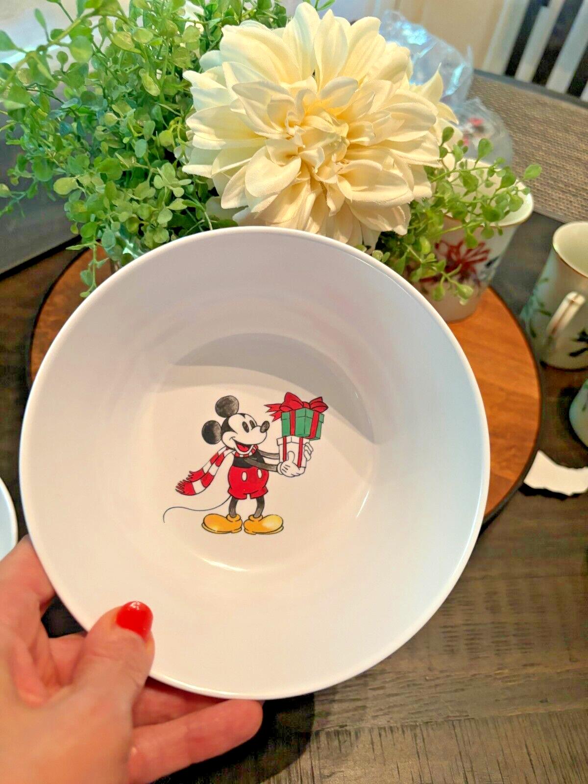 Pottery Barn Mickey Mouse Disney holiday Bowl School Christmas party kid SET 4 [