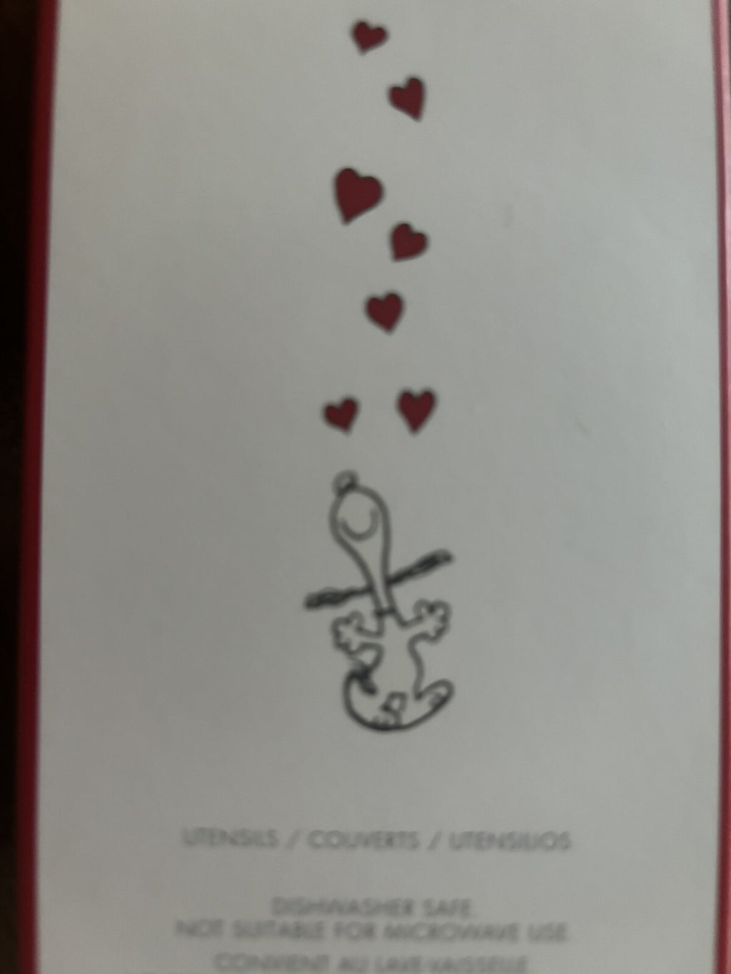 school Pottery barn snoopy disney peanuts lunch heart party utensil kid ?? dog `