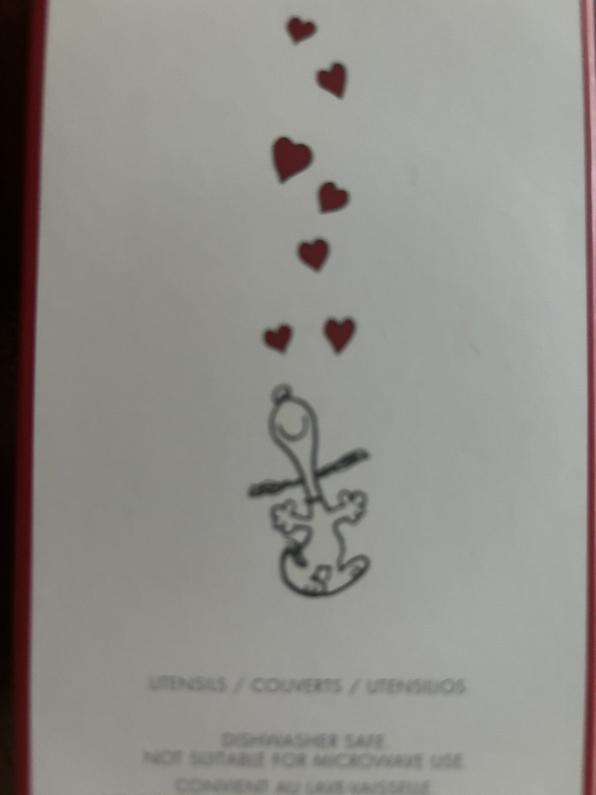 school Pottery barn snoopy disney peanuts lunch heart party utensil kid ?? dog `