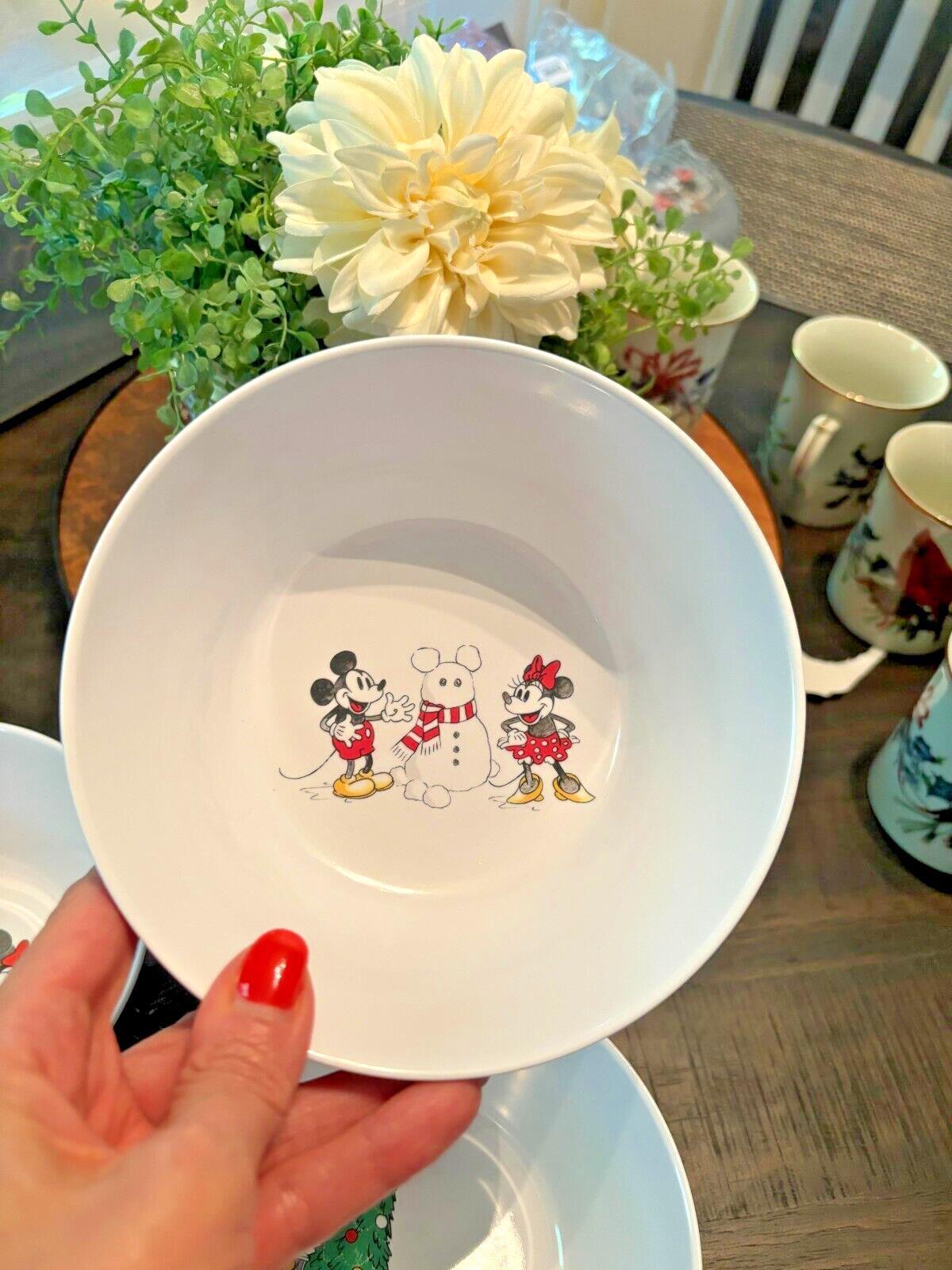 Pottery Barn Mickey Mouse Disney holiday Bowl School Christmas party kid SET 4 [