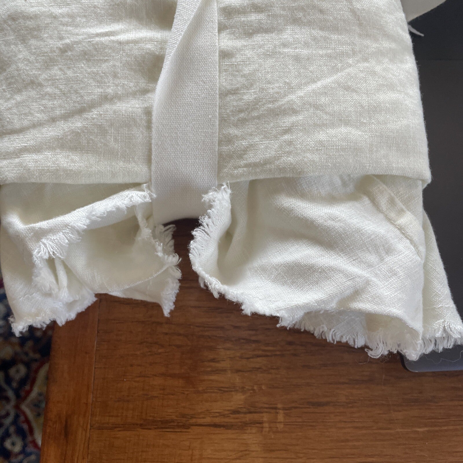Pottery Barn Belgian flax Linen ruffle PILLOW SHAM Ivory holiday gift party .