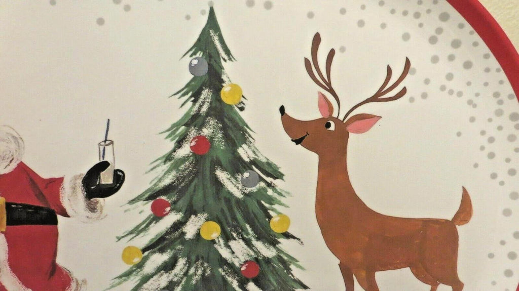 Pottery Barn Holiday Tray party Platter Rudolph Reindeer Christmas Santa NEW ??