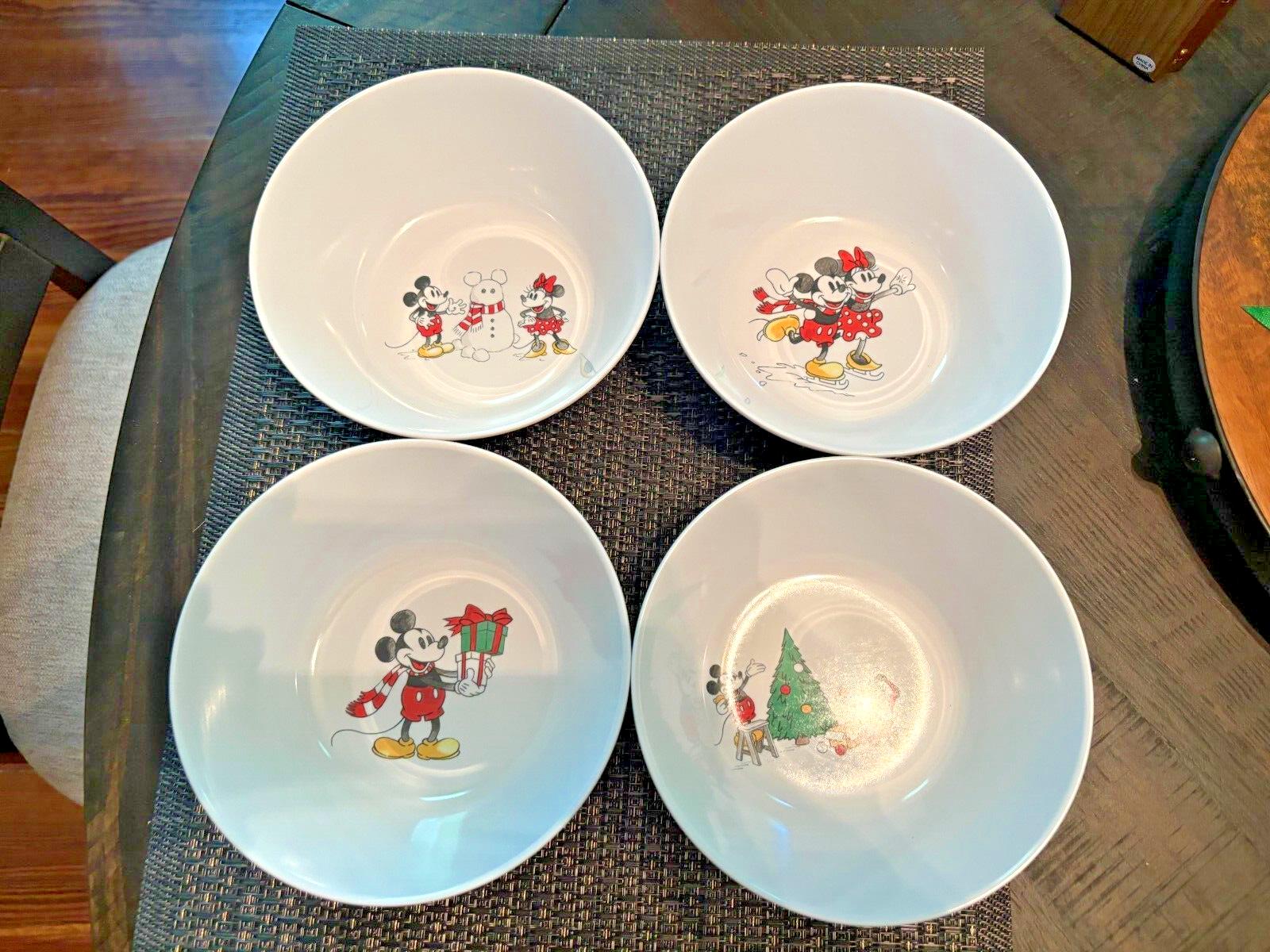Pottery Barn Mickey Mouse Disney holiday Bowl School Christmas party kid SET 4 [