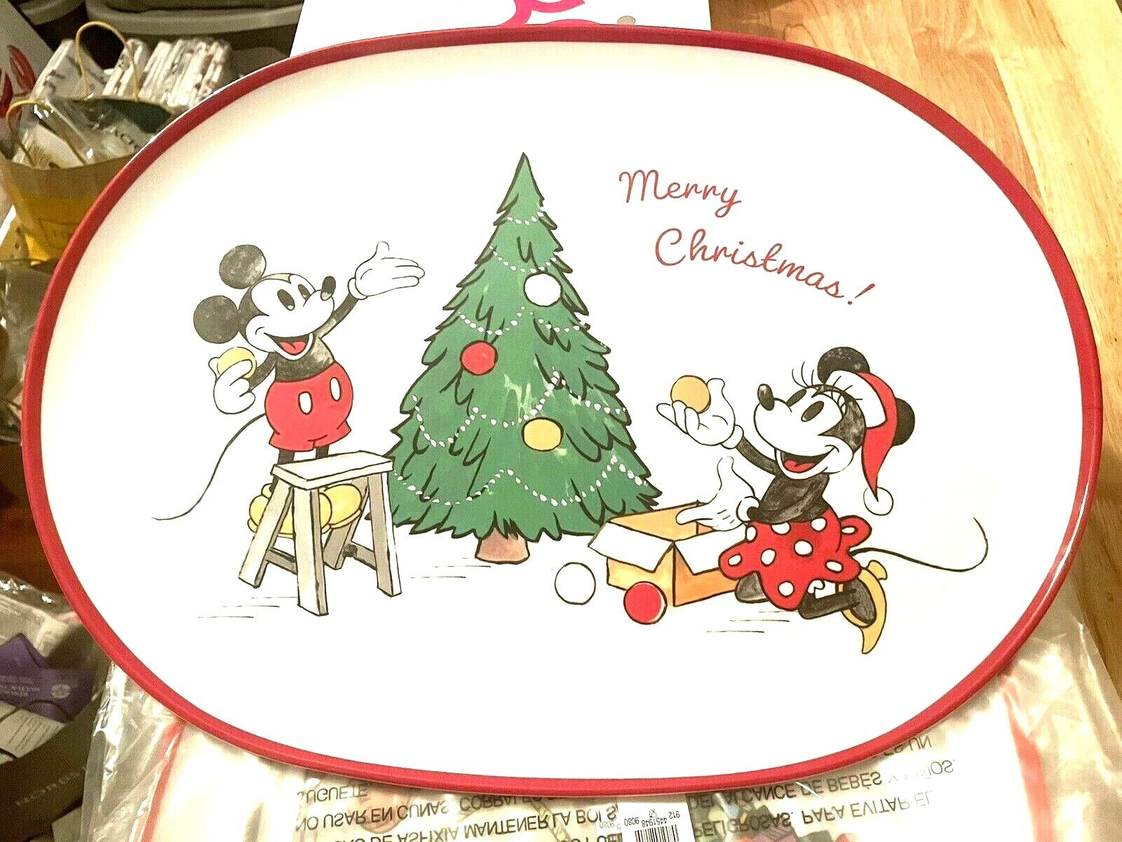 Pottery Barn Holiday Tray party Platter Christmas Mickey Mouse Plate?? Disney