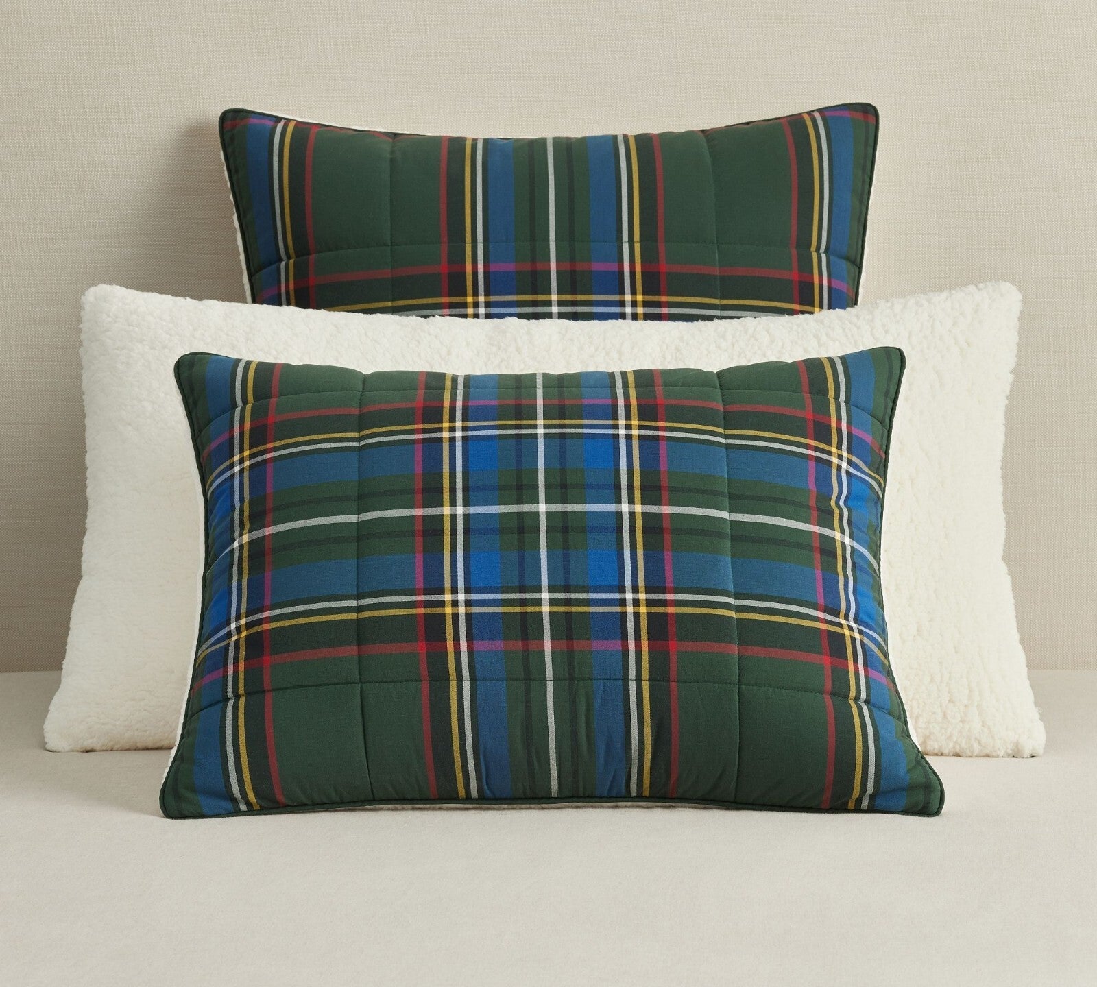 Pottery Barn Plaid Disney Holiday Pillow cover Stewart Sherpa lodge party gift /