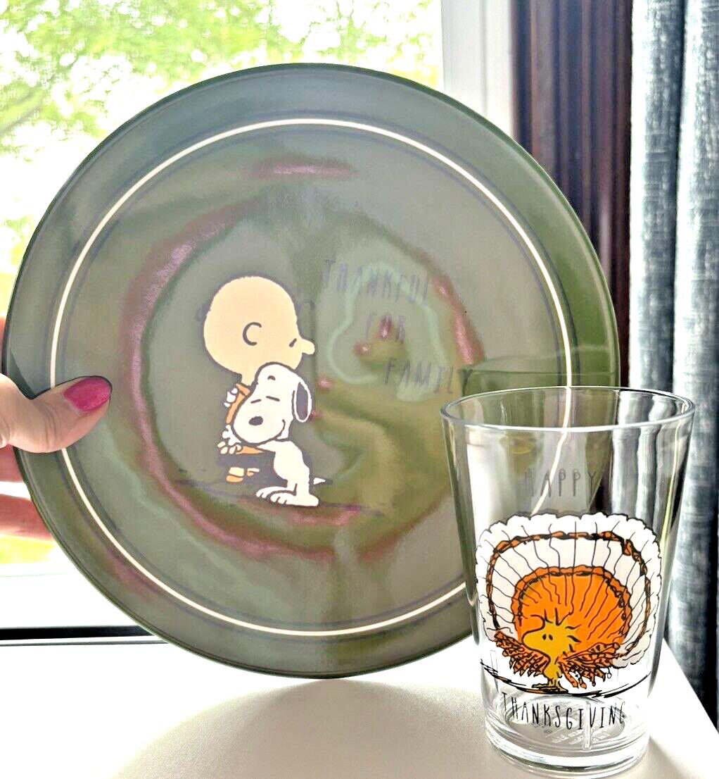 Disney Snoopy Pottery Barn Thanksgiving Holiday Peanuts Plate school kid gift B