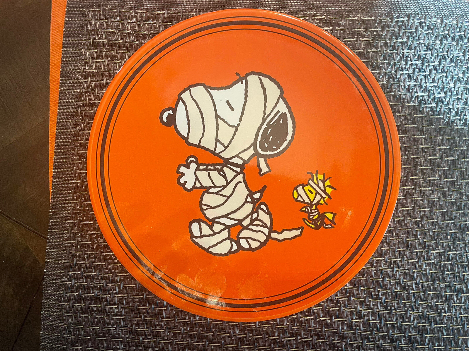 Pottery Barn Snoopy Plate Peanuts Halloween holiday Disney party school kids [
