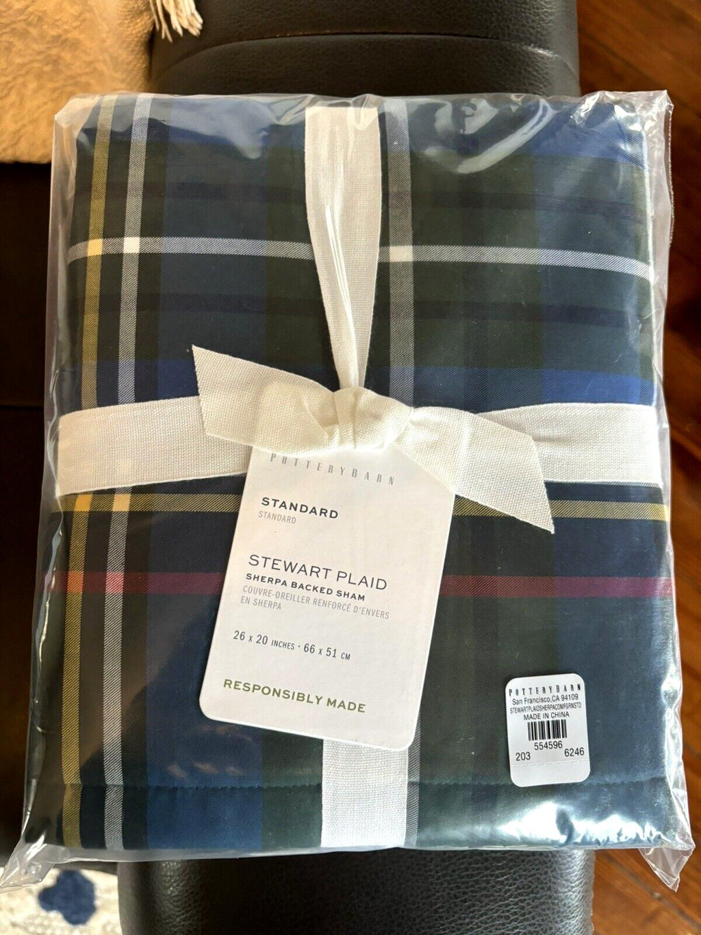 Pottery Barn Plaid Disney Holiday Pillow cover Stewart Sherpa lodge party gift /
