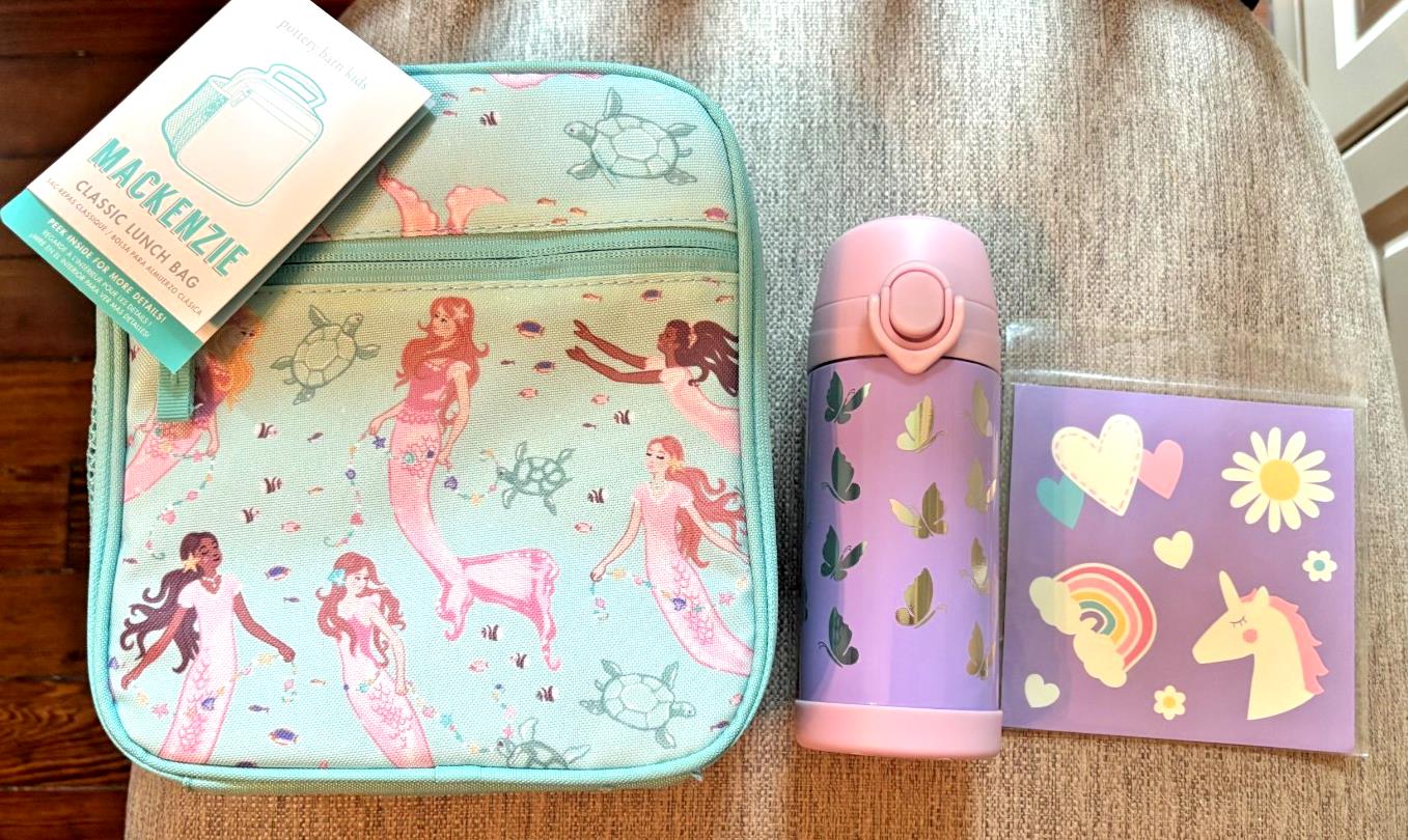 Pottery Barn school Disney LUNCH BAG Mermaid Ariel princess WATER Travel girl t.