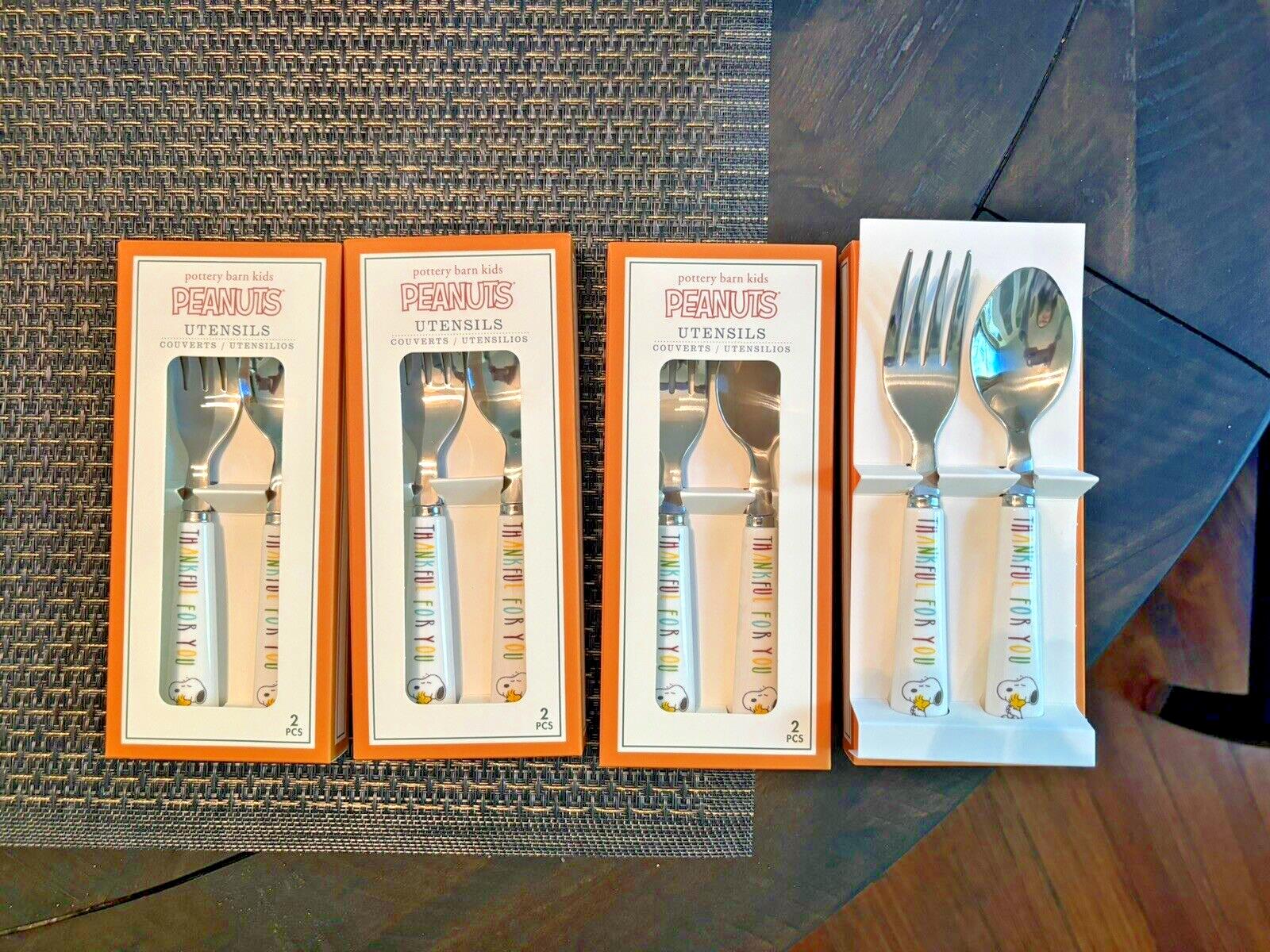 Pottery barn Snoopy Disney School Holiday peanuts Thanksgiving kid dinner SET 4`