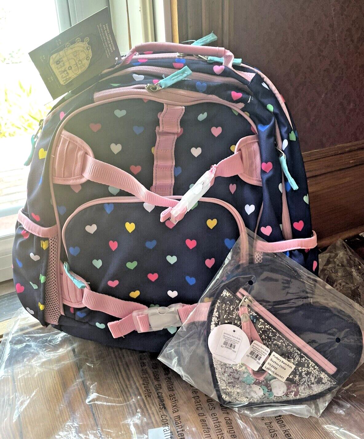 Pottery barn School Disney LARGE backpack+Pencil case bag heart ?? Travel girl n
