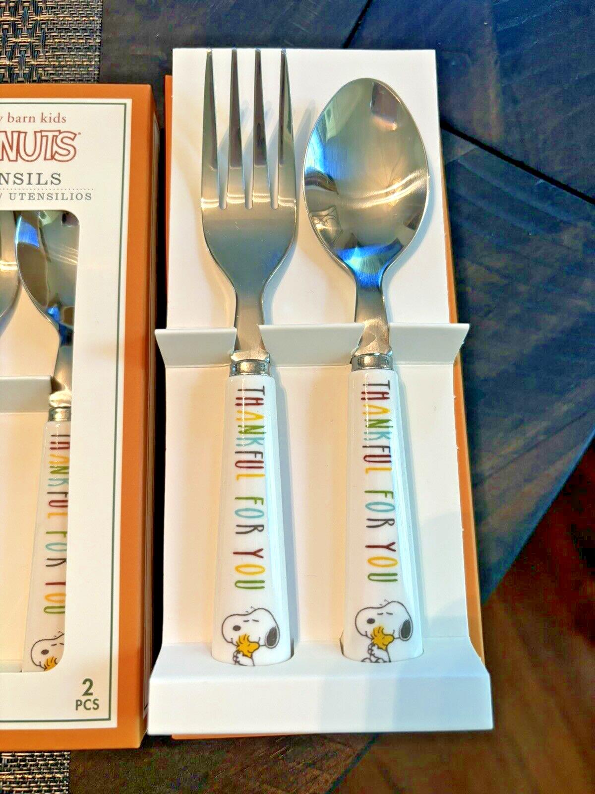 Pottery barn Snoopy Disney School Holiday peanuts Thanksgiving kid dinner SET 4`