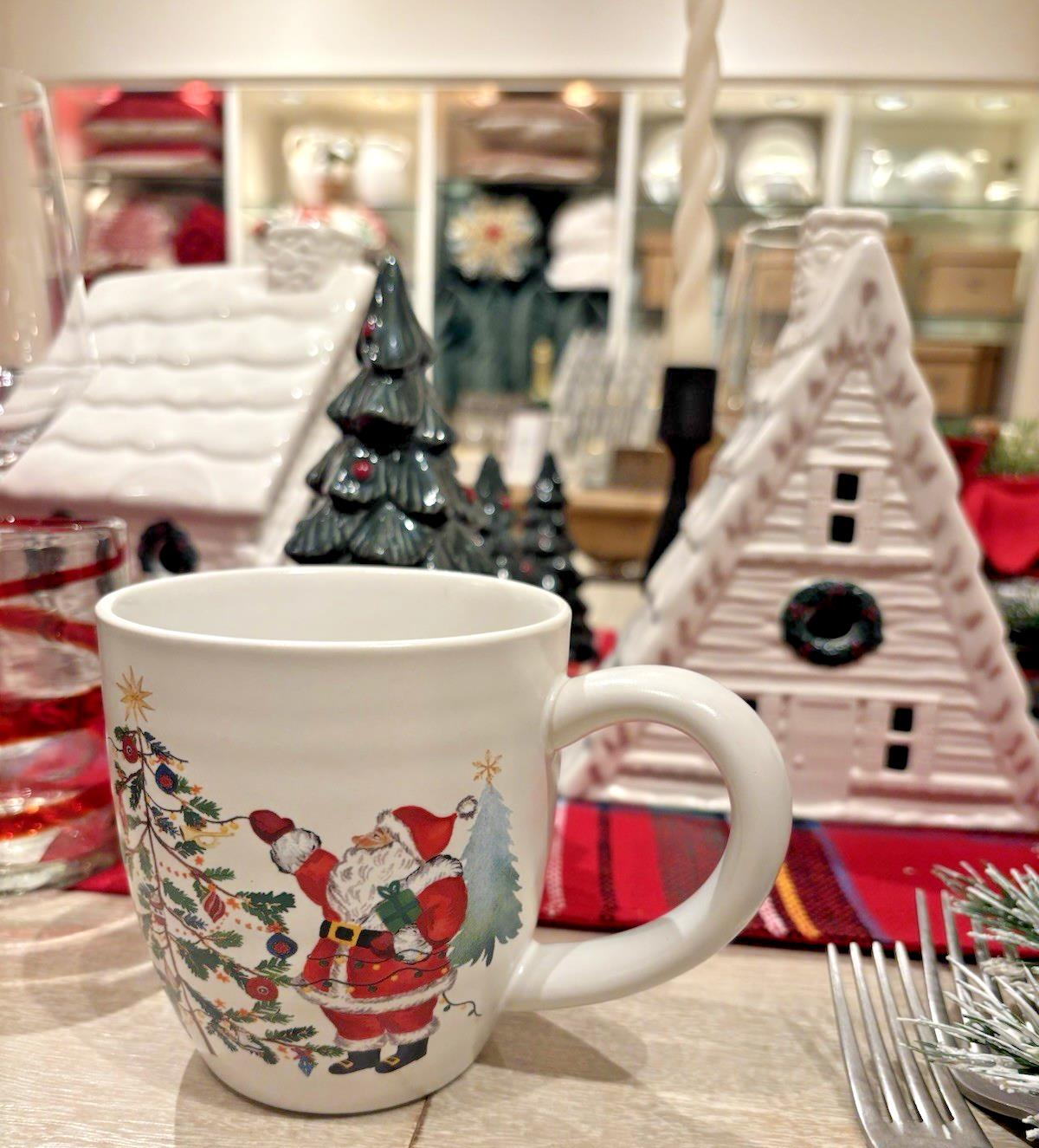 pottery barn Santa Mug Christmas Country tree holiday gift kid coffee cup mom