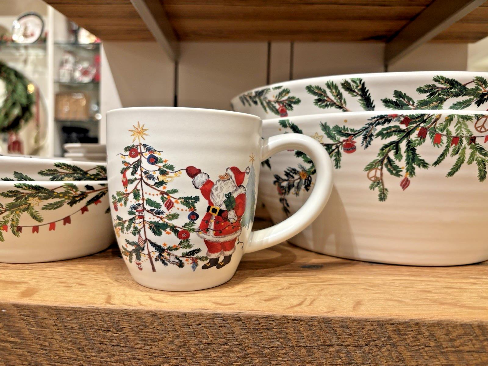 pottery barn Santa Mug Christmas Country tree holiday gift kid coffee cup mom