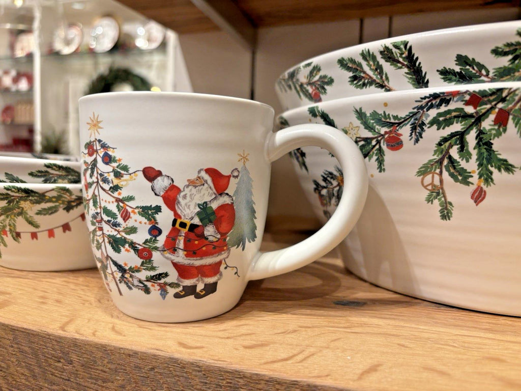 pottery barn Santa Mug Christmas Country tree holiday gift kid coffee cup mom