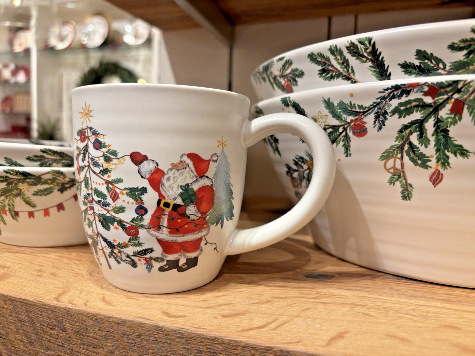 pottery barn Santa Mug Christmas Country tree holiday gift kid coffee cup mom