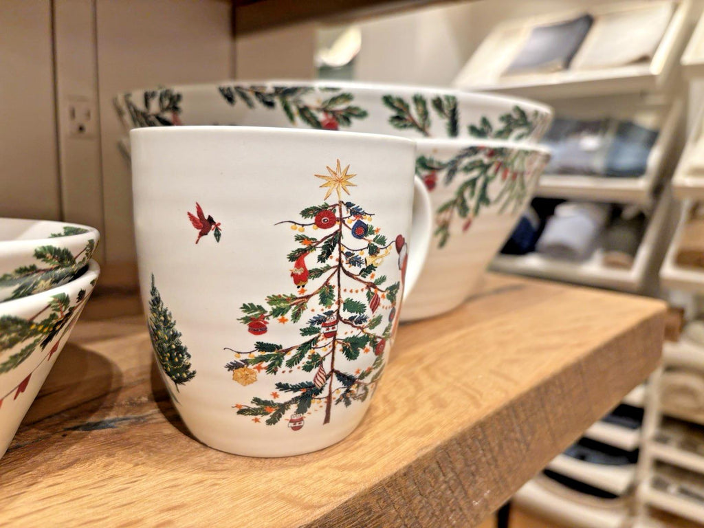 pottery barn Santa Mug Christmas Country tree holiday gift kid coffee cup mom
