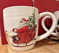 pottery barn Christmas Country Santa Mug Coffee Cup holiday Snowman gift mom \