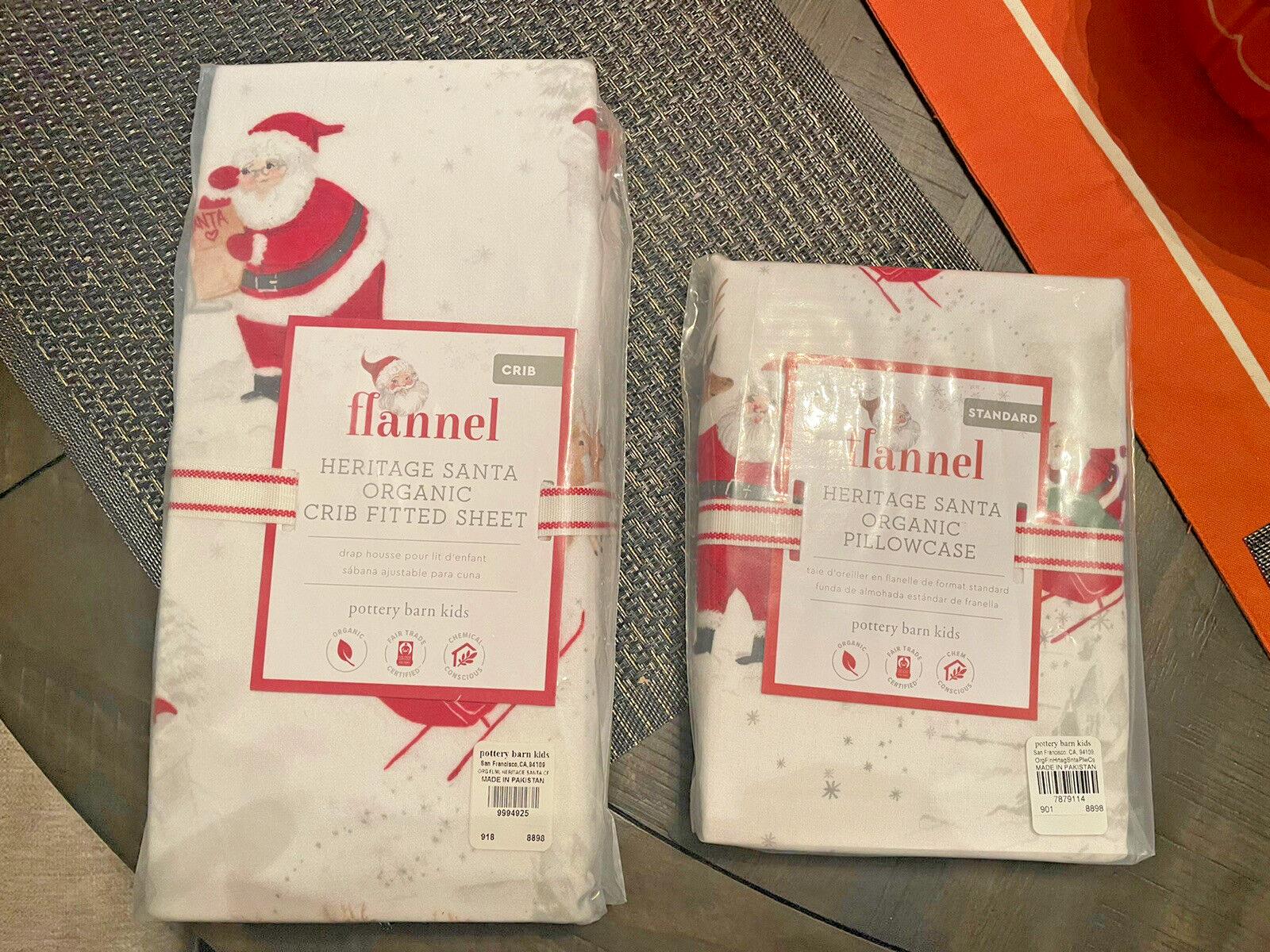 Pottery Barn Sheet + holiday pillowcase Christmas Toddler baby Crib Disney kid -