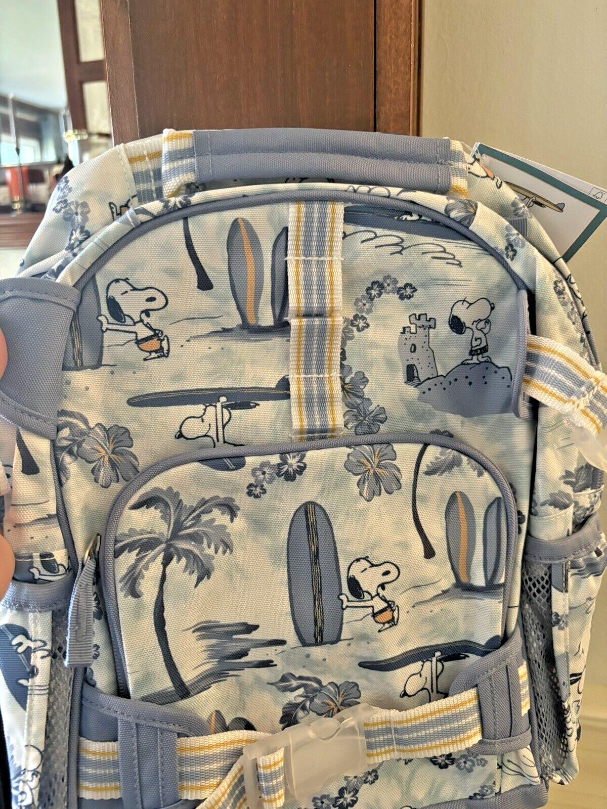 SNOOPY Pottery barn School Peanuts Disney BACKPACK LUNCH BOX BAG WATER travel  .