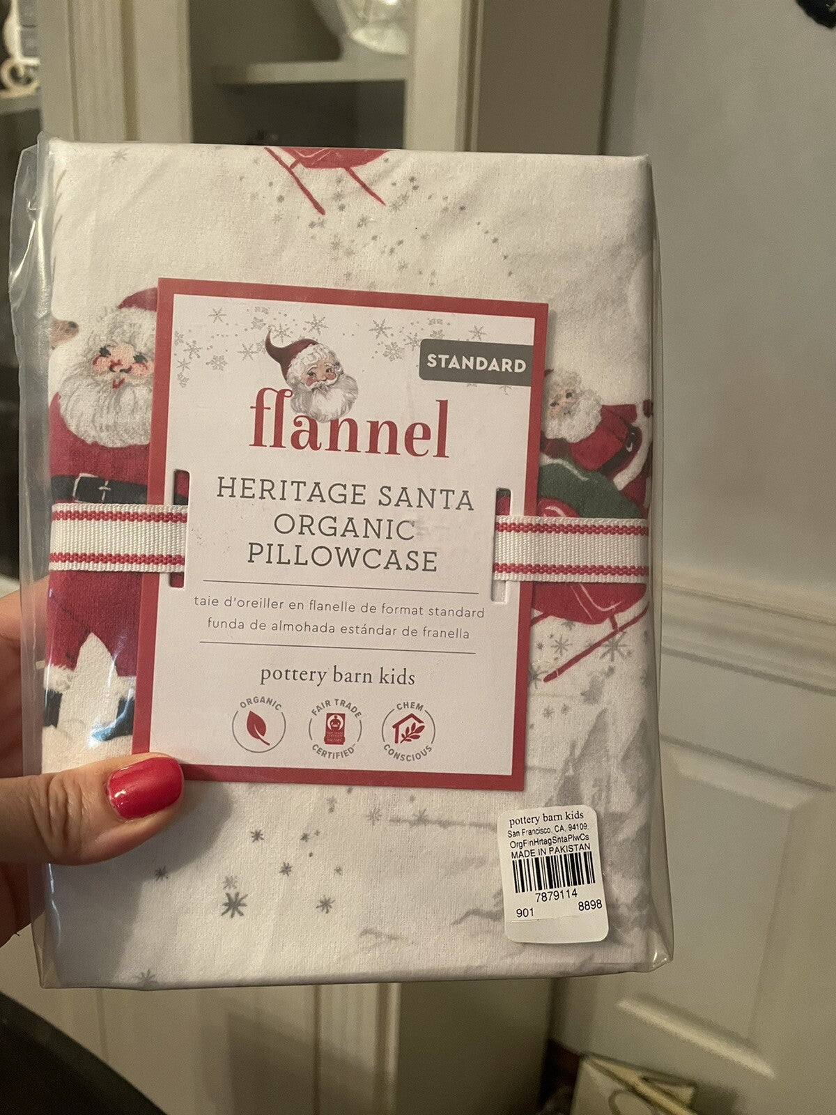 Pottery Barn Sheet + holiday pillowcase Christmas Toddler baby Crib Disney kid -