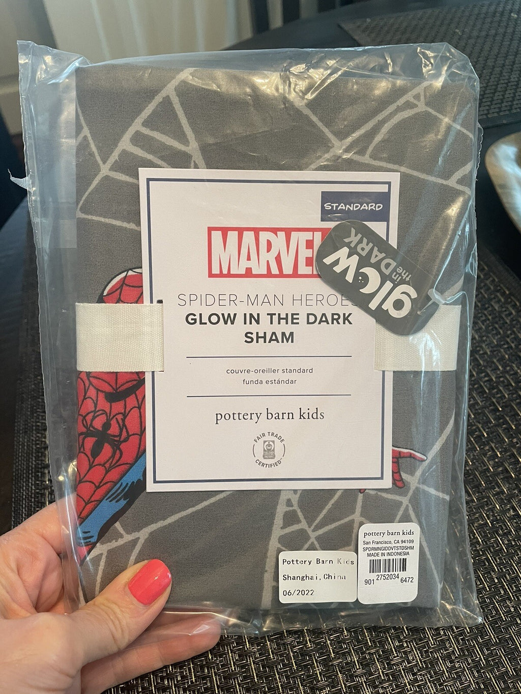 Pottery Barn Marvel Avengers Spiderman pillow SHAM comic superhero Gift school \