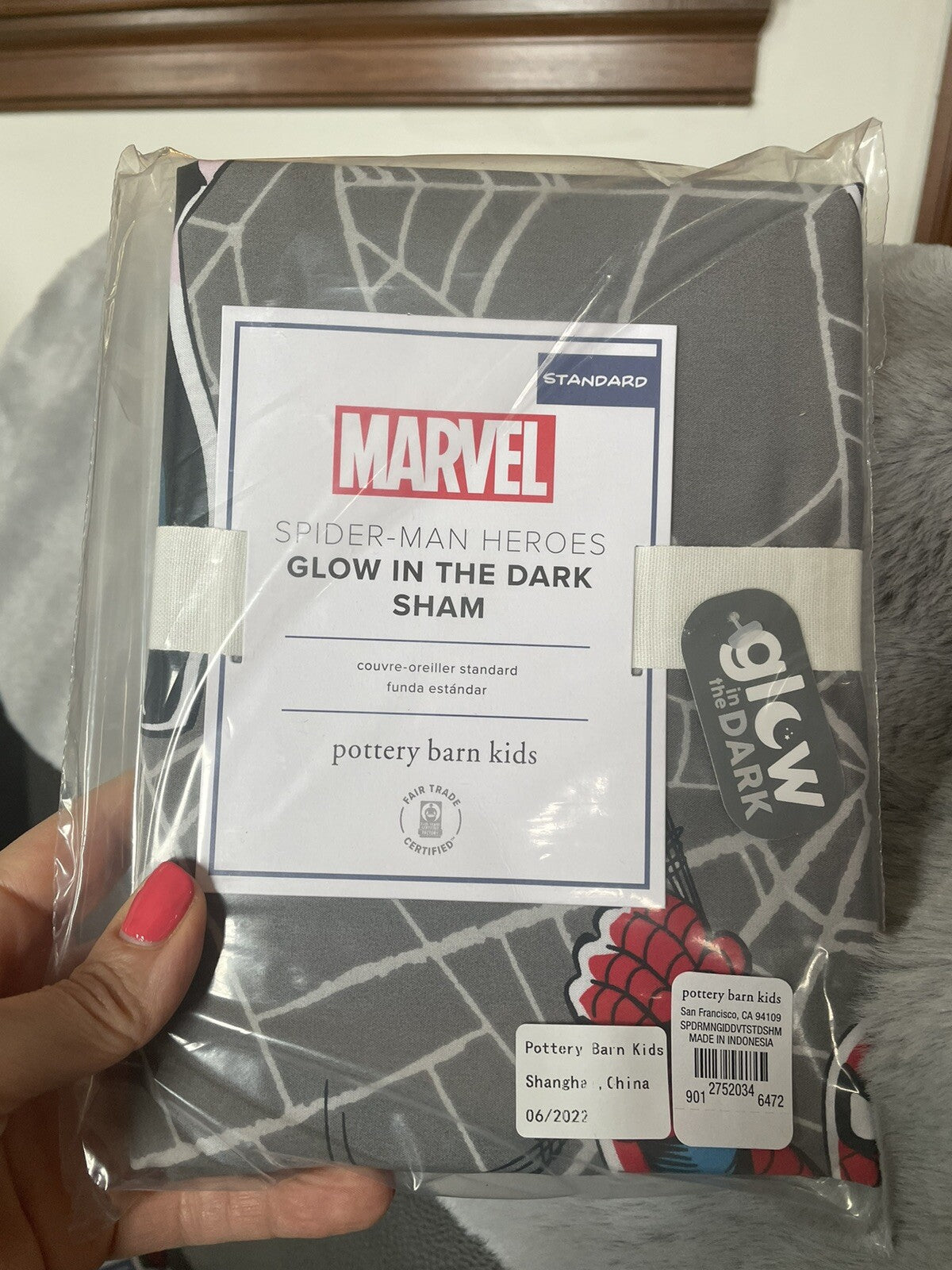 Pottery Barn Marvel Avengers Spiderman pillow SHAM comic superhero Gift school \