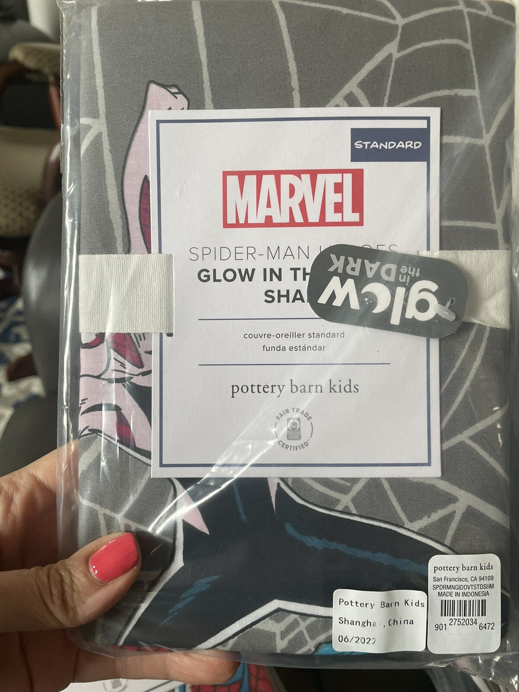 Pottery Barn Marvel Avengers Spiderman pillow SHAM comic superhero Gift school \