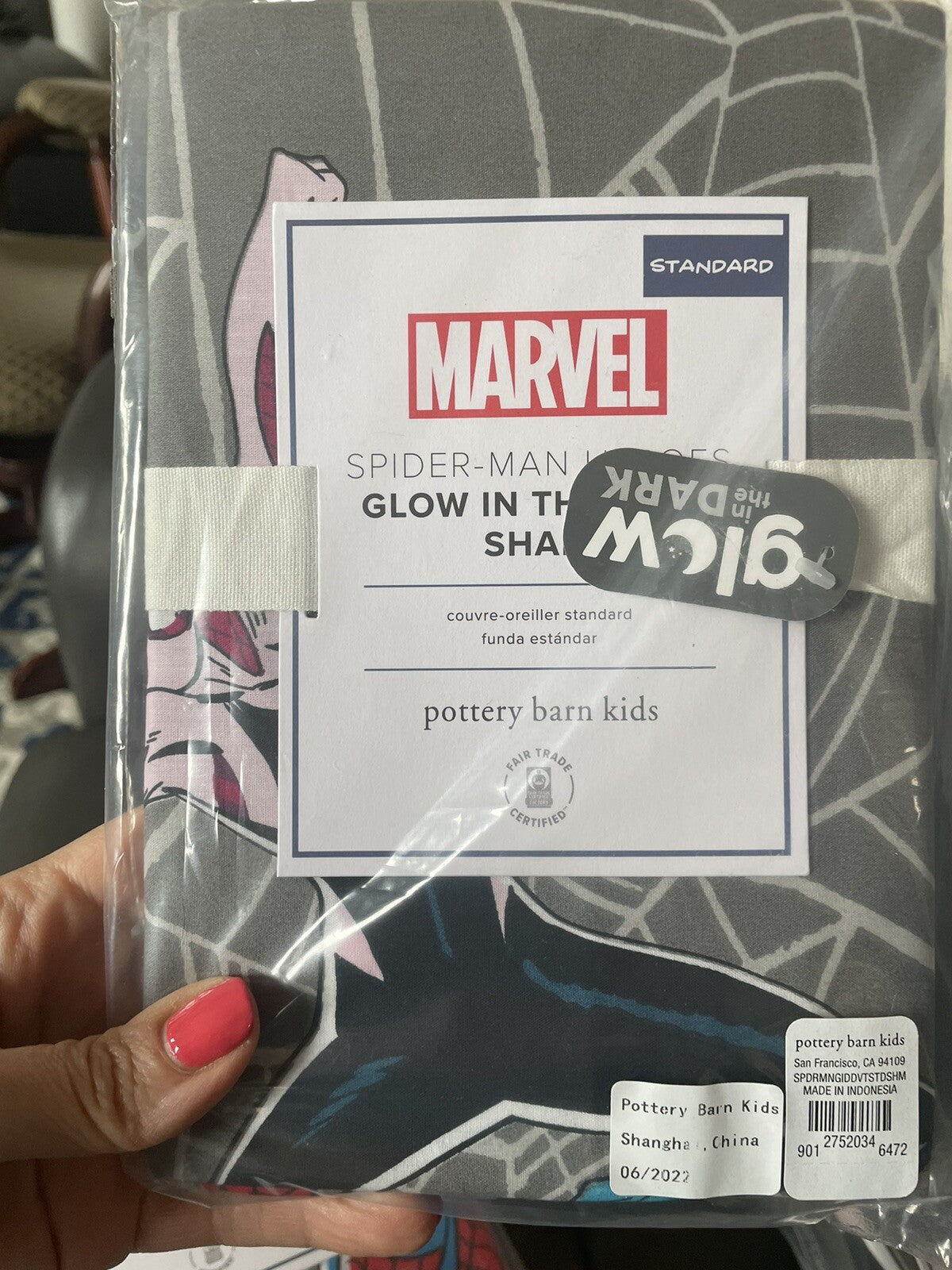 Pottery Barn Marvel Avengers Spiderman pillow SHAM comic superhero Gift school \